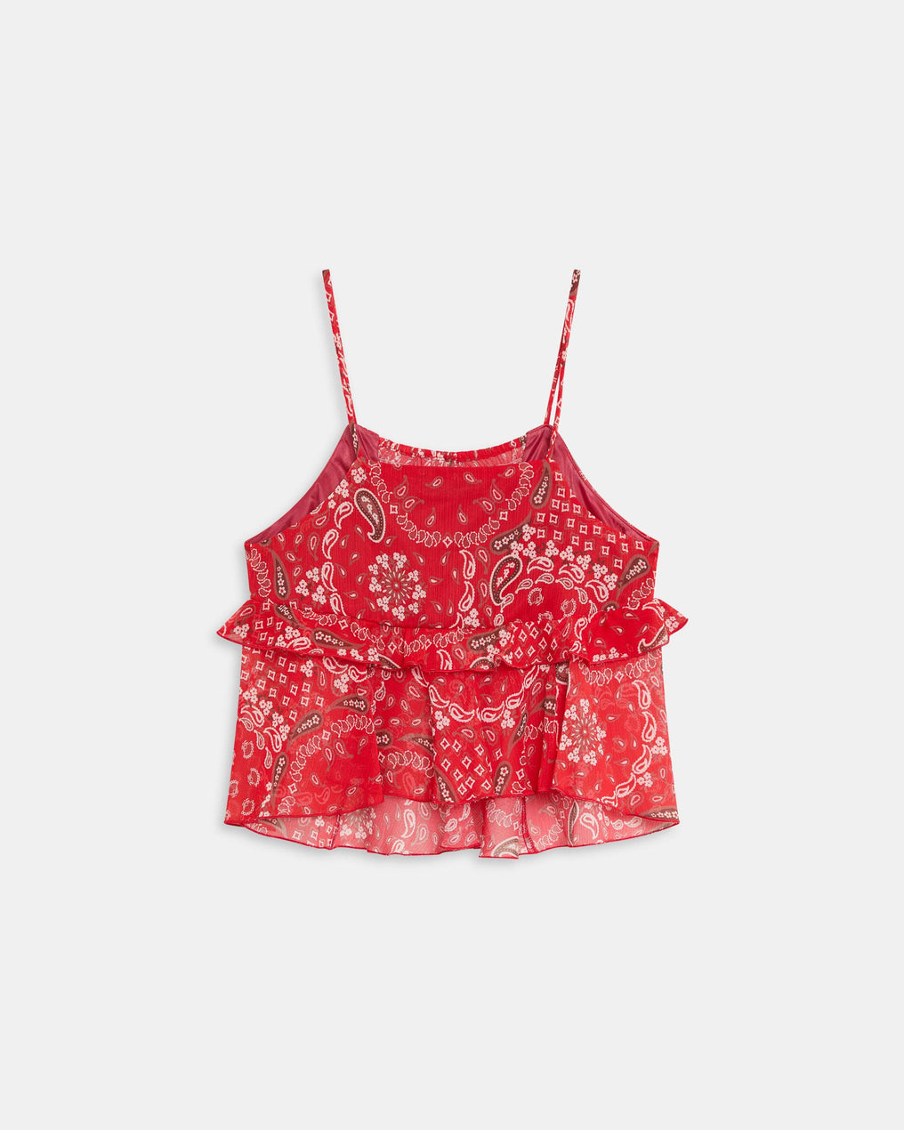 Red Bandana Print Tops
