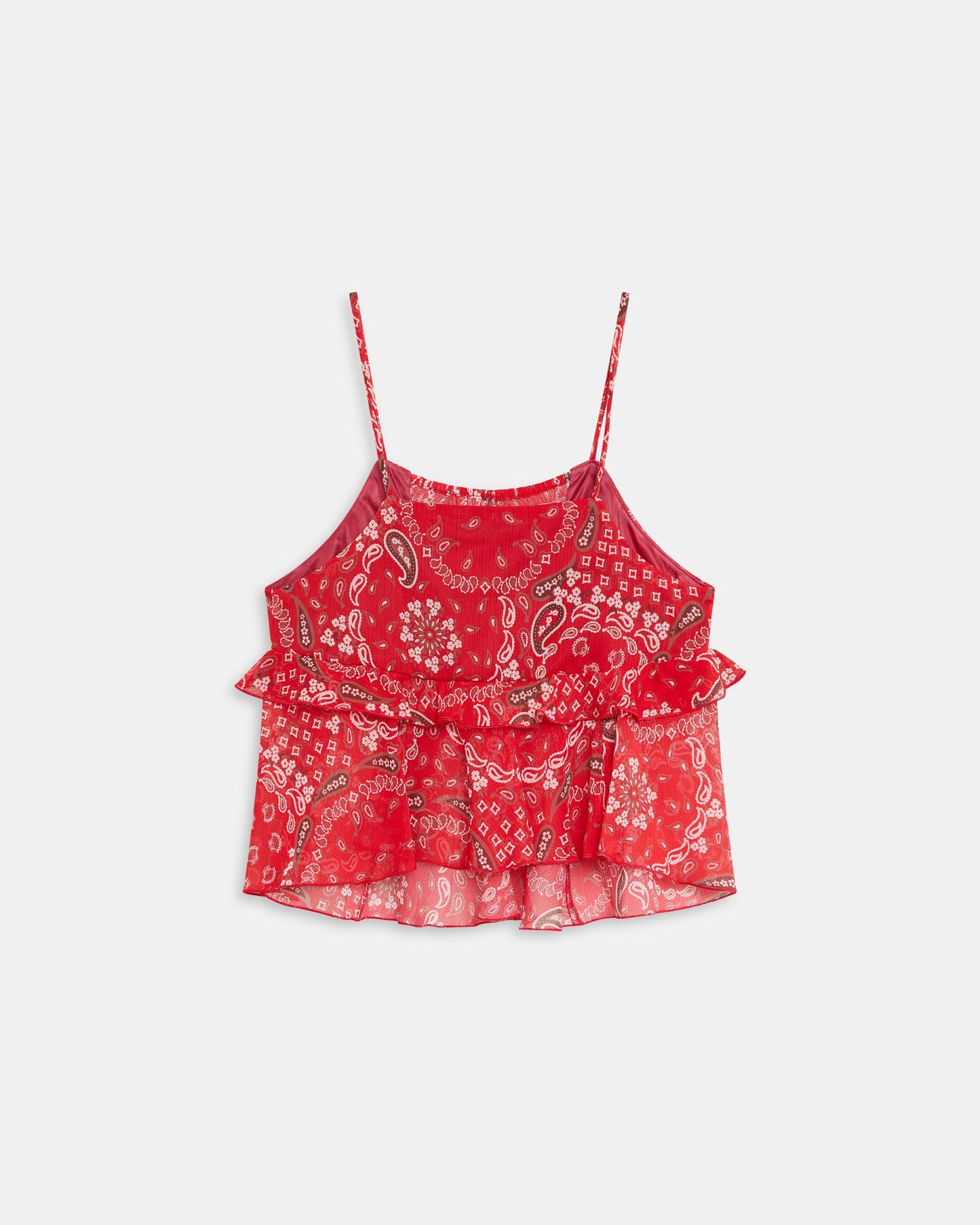 Red Bandana Print Tops