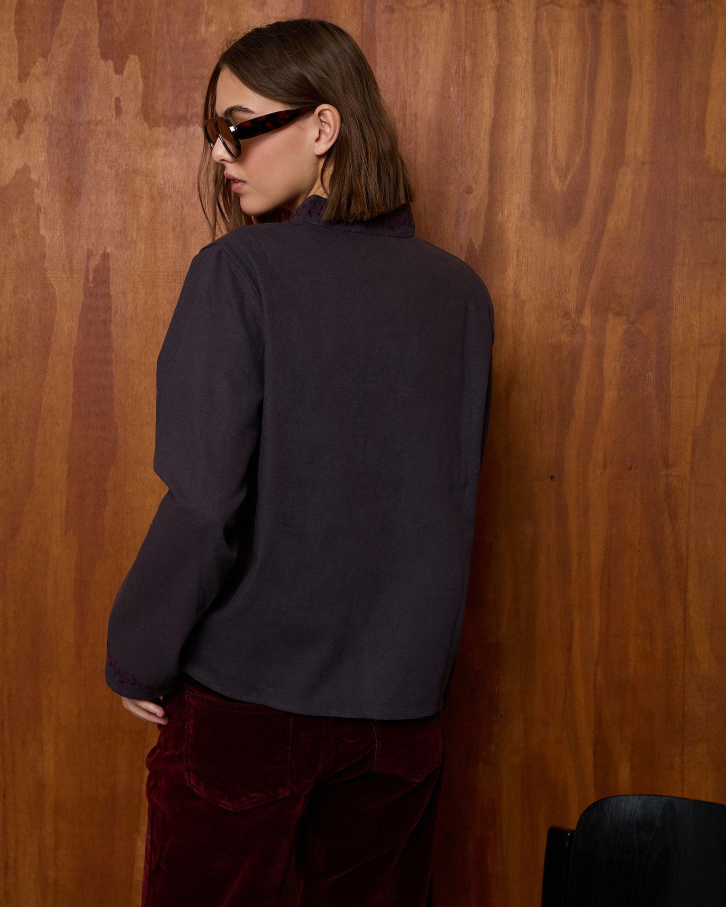 Chaqueta Japo Bordados Antracita