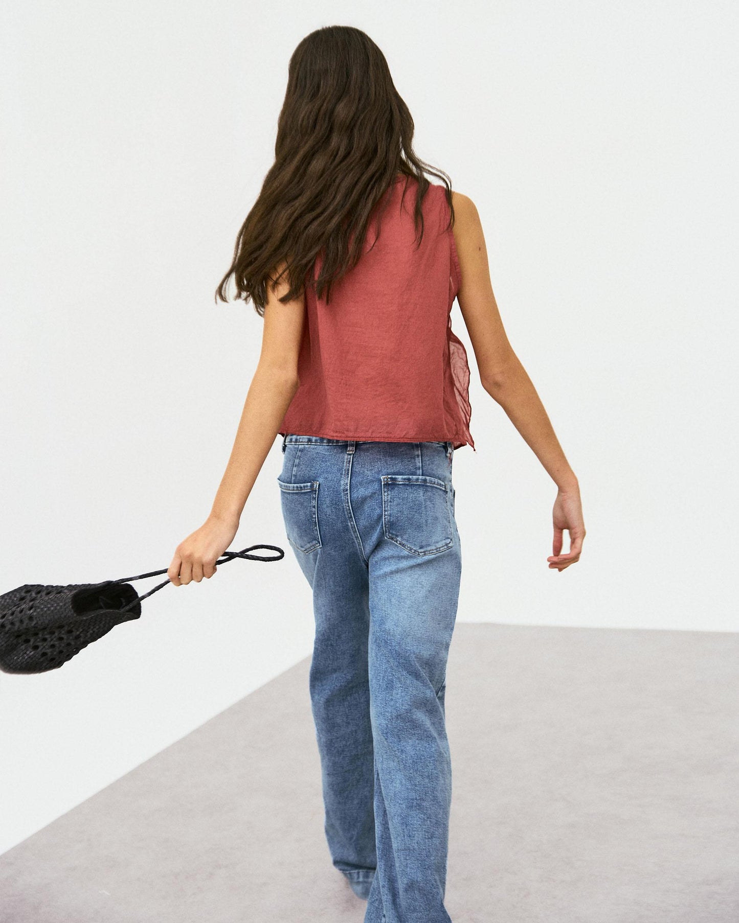 Blusa Volantes Delanteros Teja