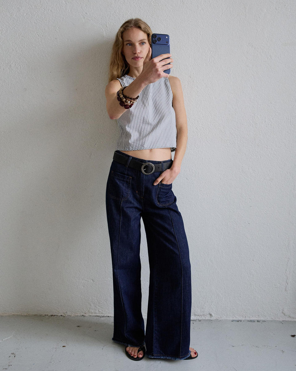 Top Rayas Bicolor Gris