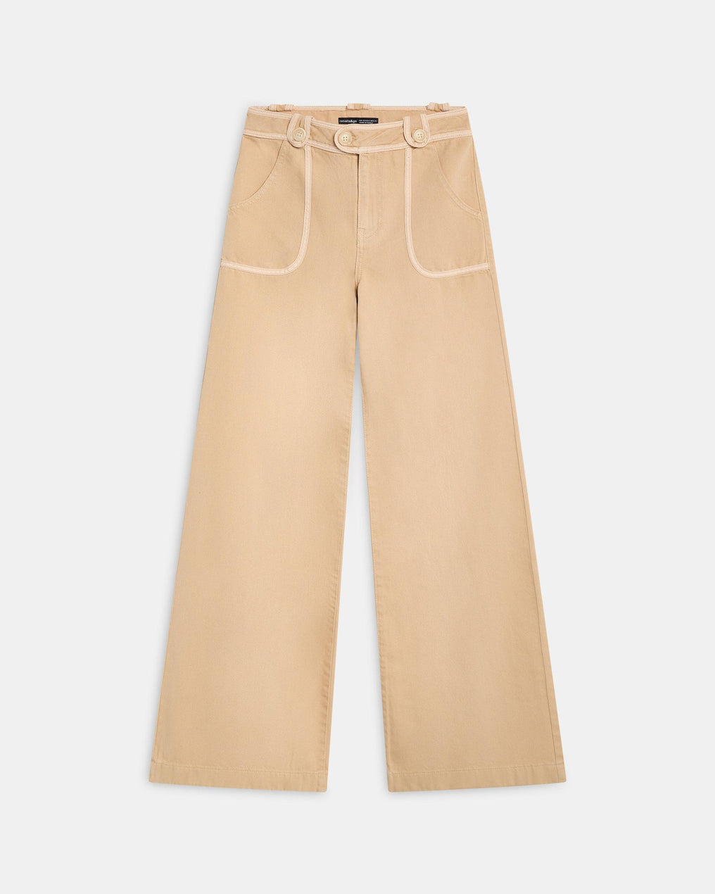 Jeans Vivo Contraste Bege