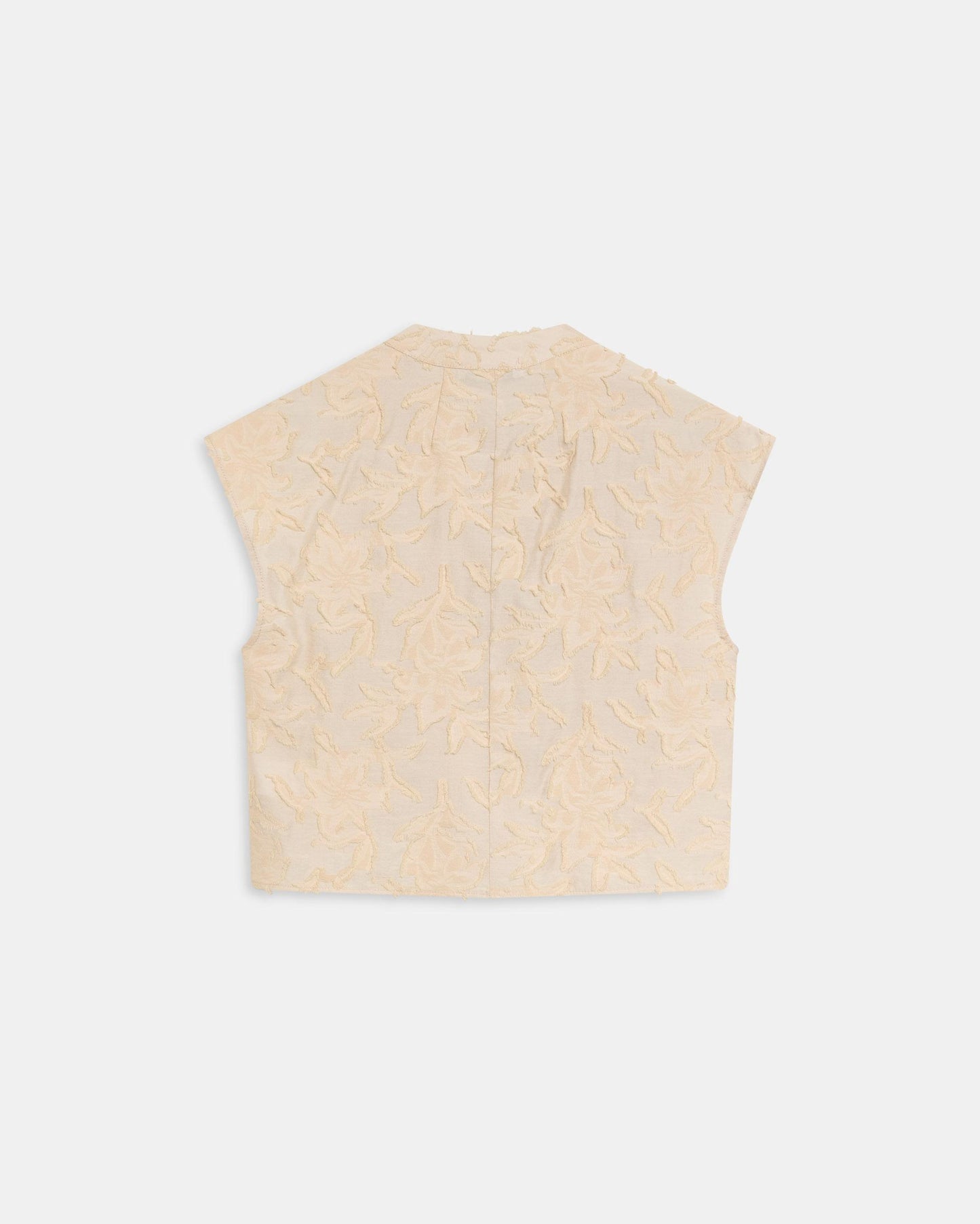 Blusa Botões Laterais Jacquard Cru