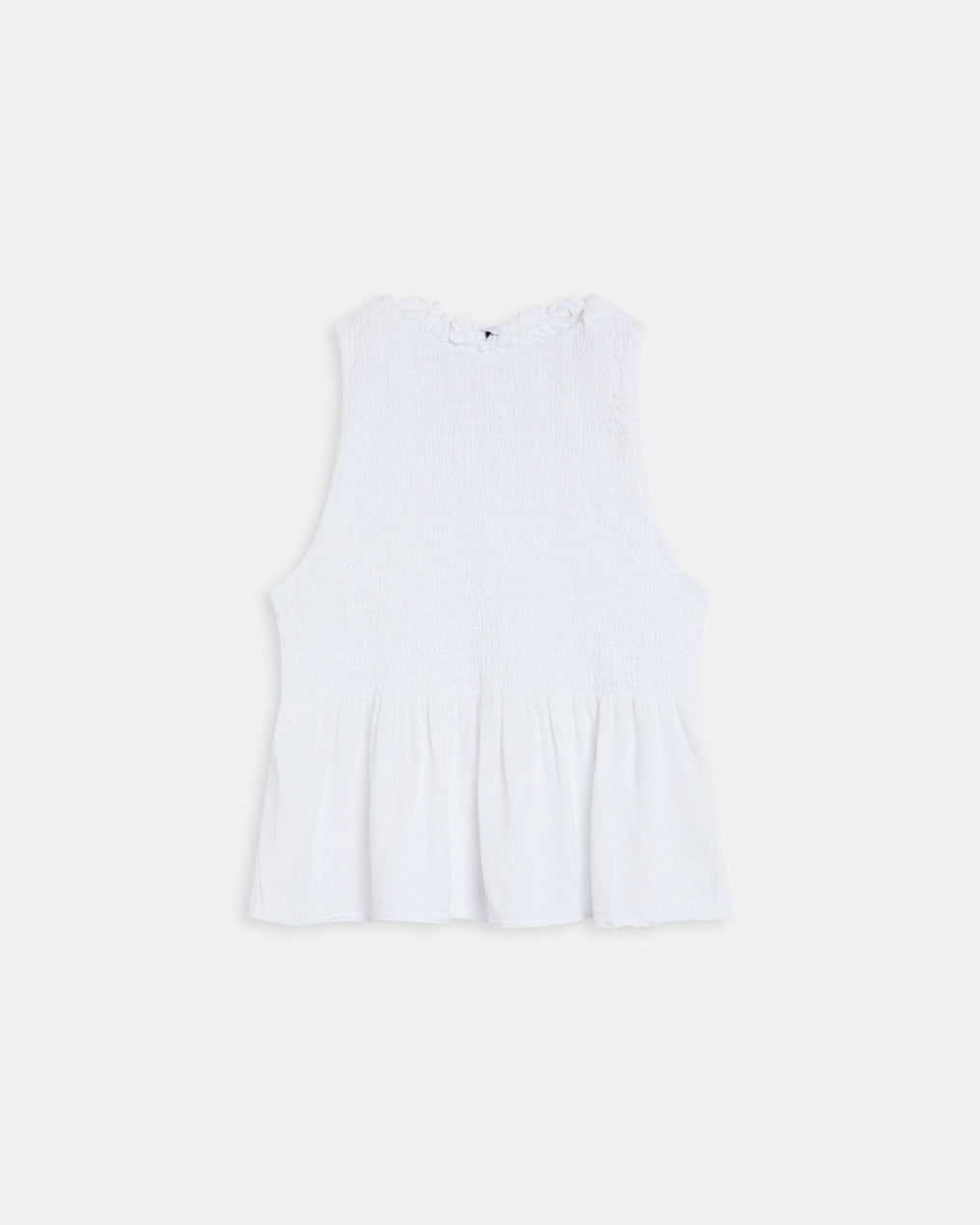 White Honeycomb Sleeveless Top