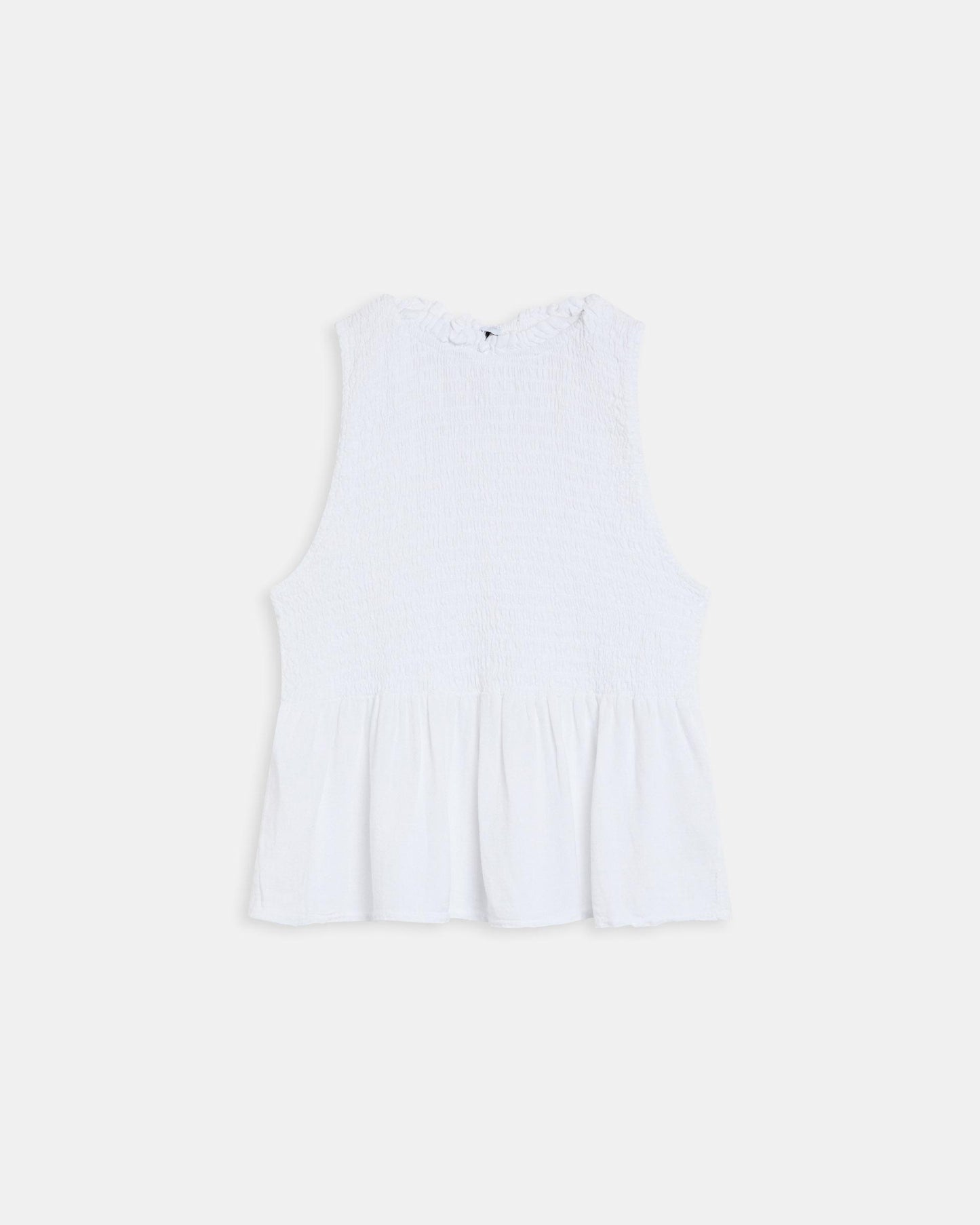 White Honeycomb Sleeveless Top