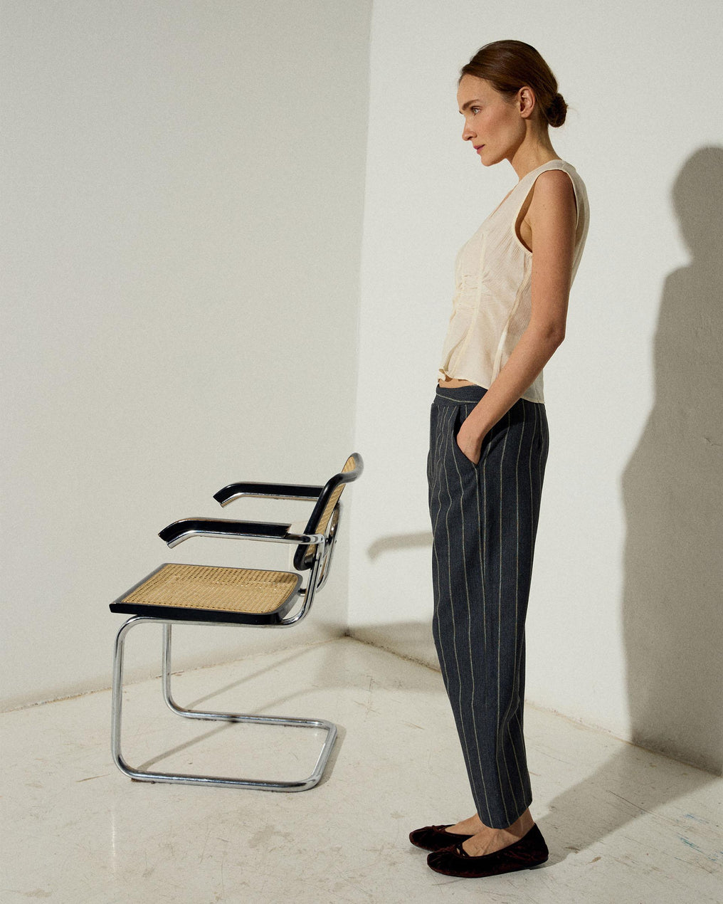 Pantalón Espiga Rayas Antracita