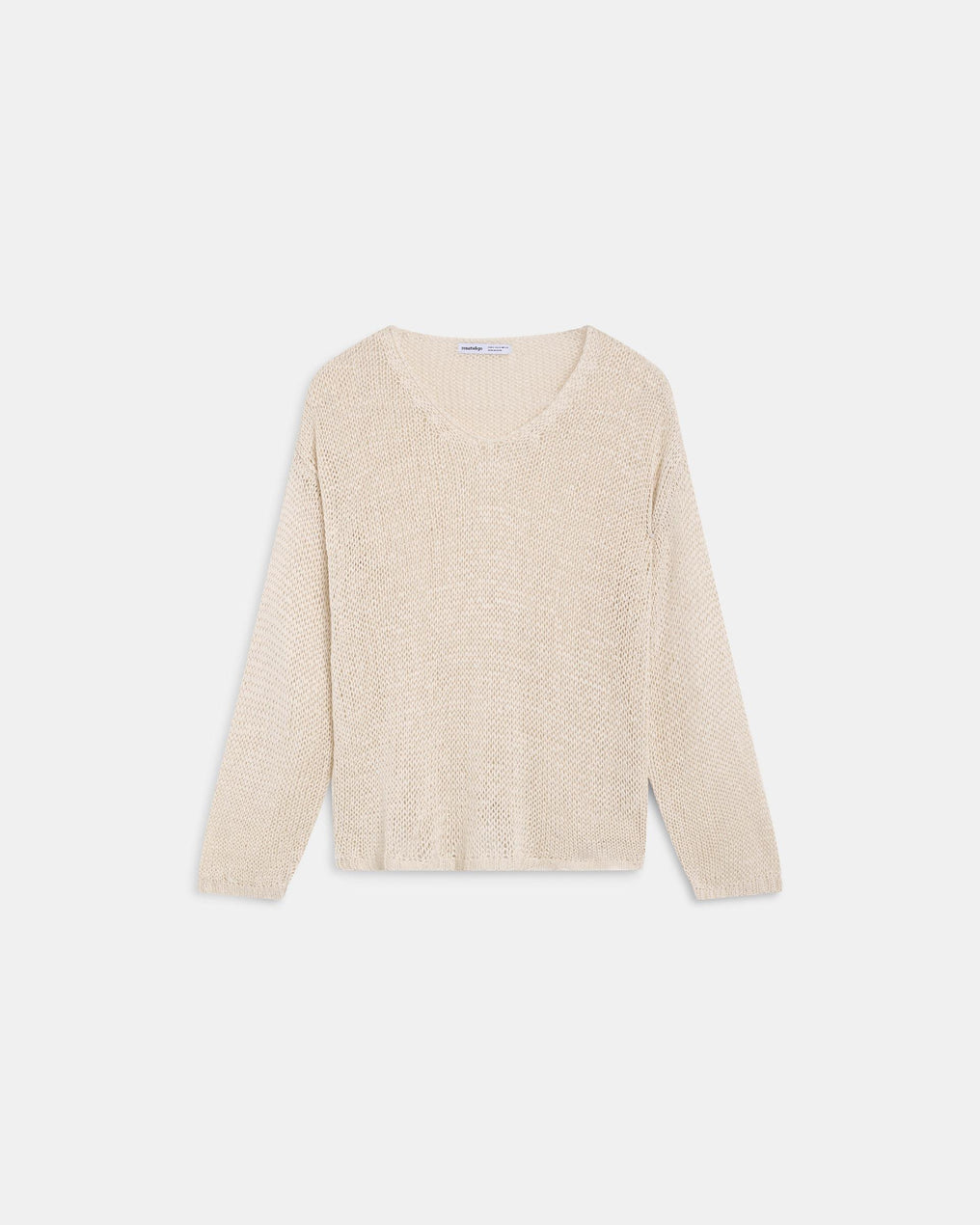 Jersey Calado Cuello Pico Beige
