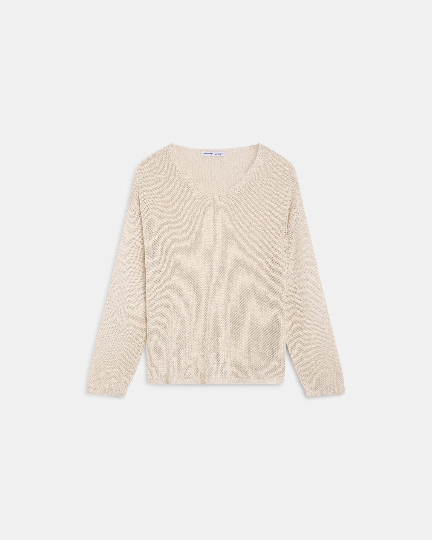 Jersey Calado Cuello Pico Beige