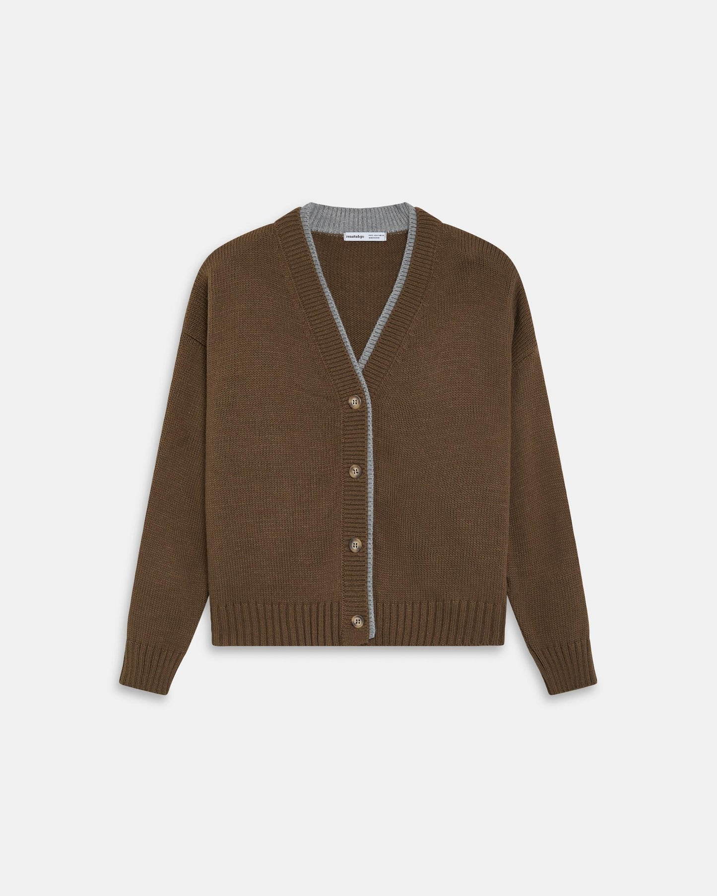 Chaqueta Contrastes Bicolor Kaki