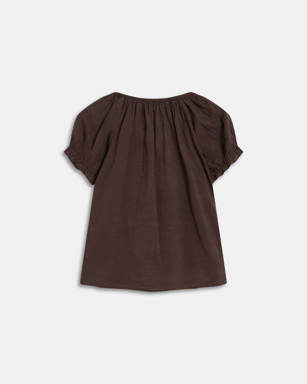 Blusa Botones Volantes Ondas Marrón