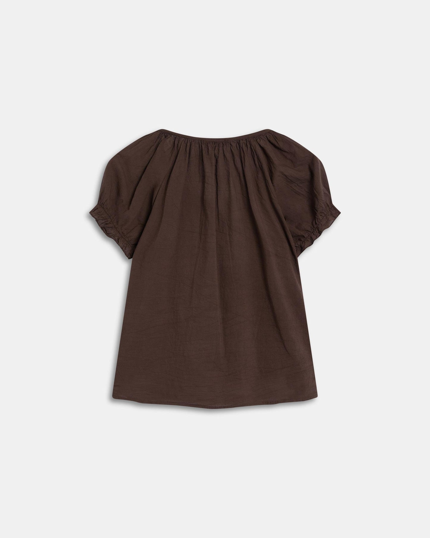 Blusa Botones Volantes Ondas Marrón