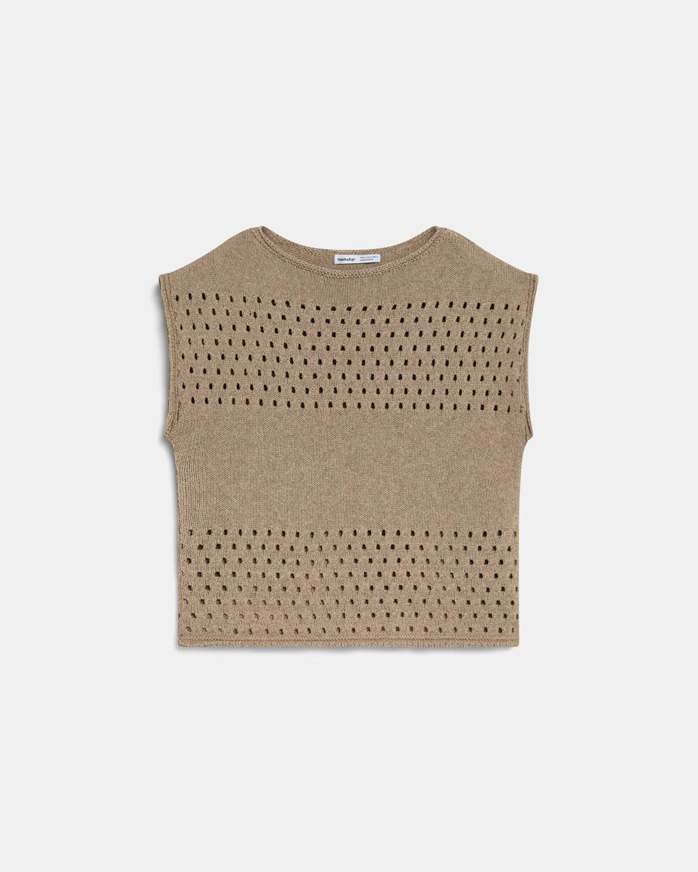 Chaleco Punto Troquelados Beige Oscuro