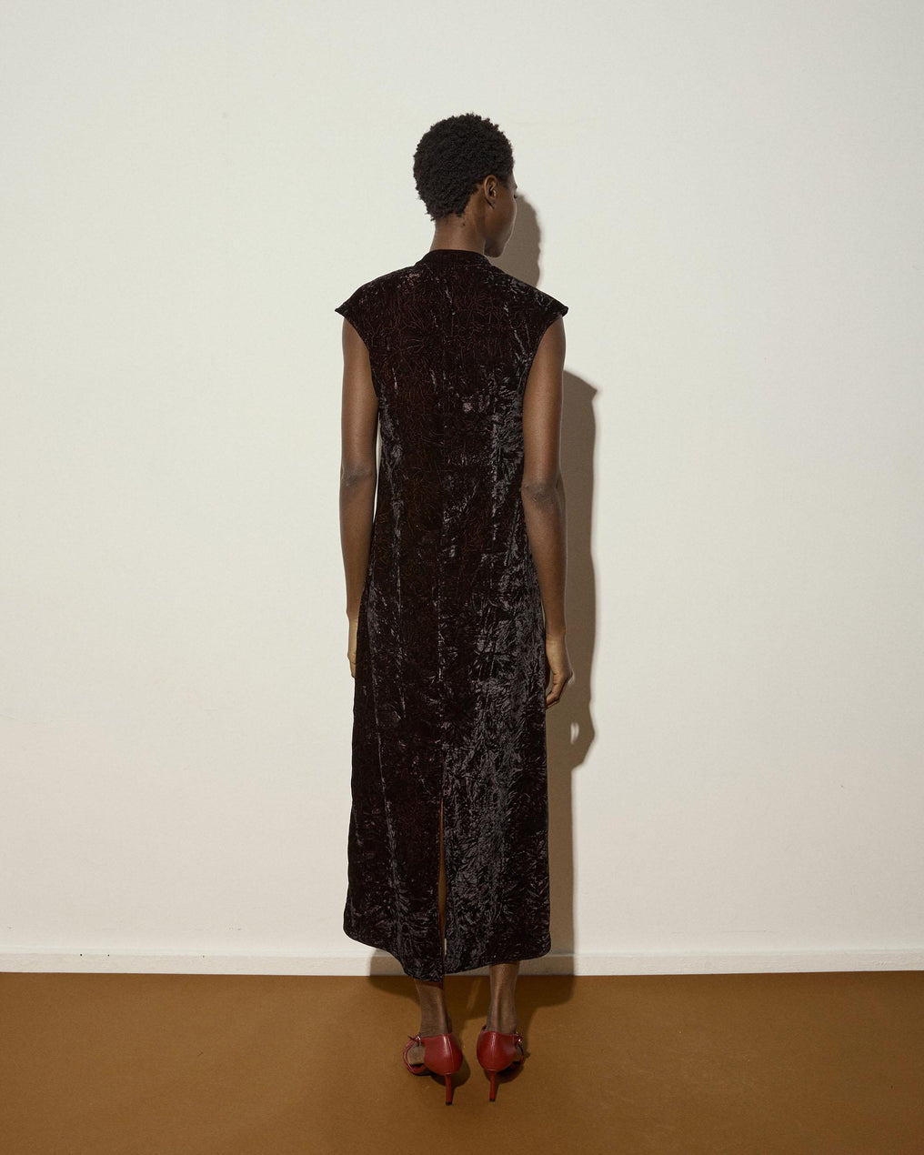 Vestido Terciopelo Lazadas Laterales Negro
