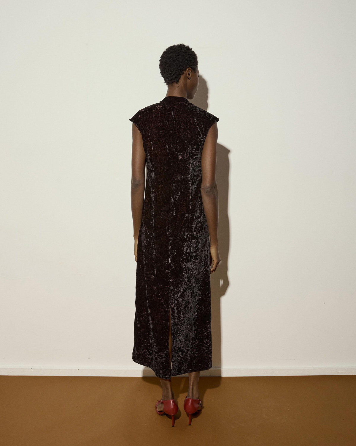 Vestido Terciopelo Lazadas Laterales Negro