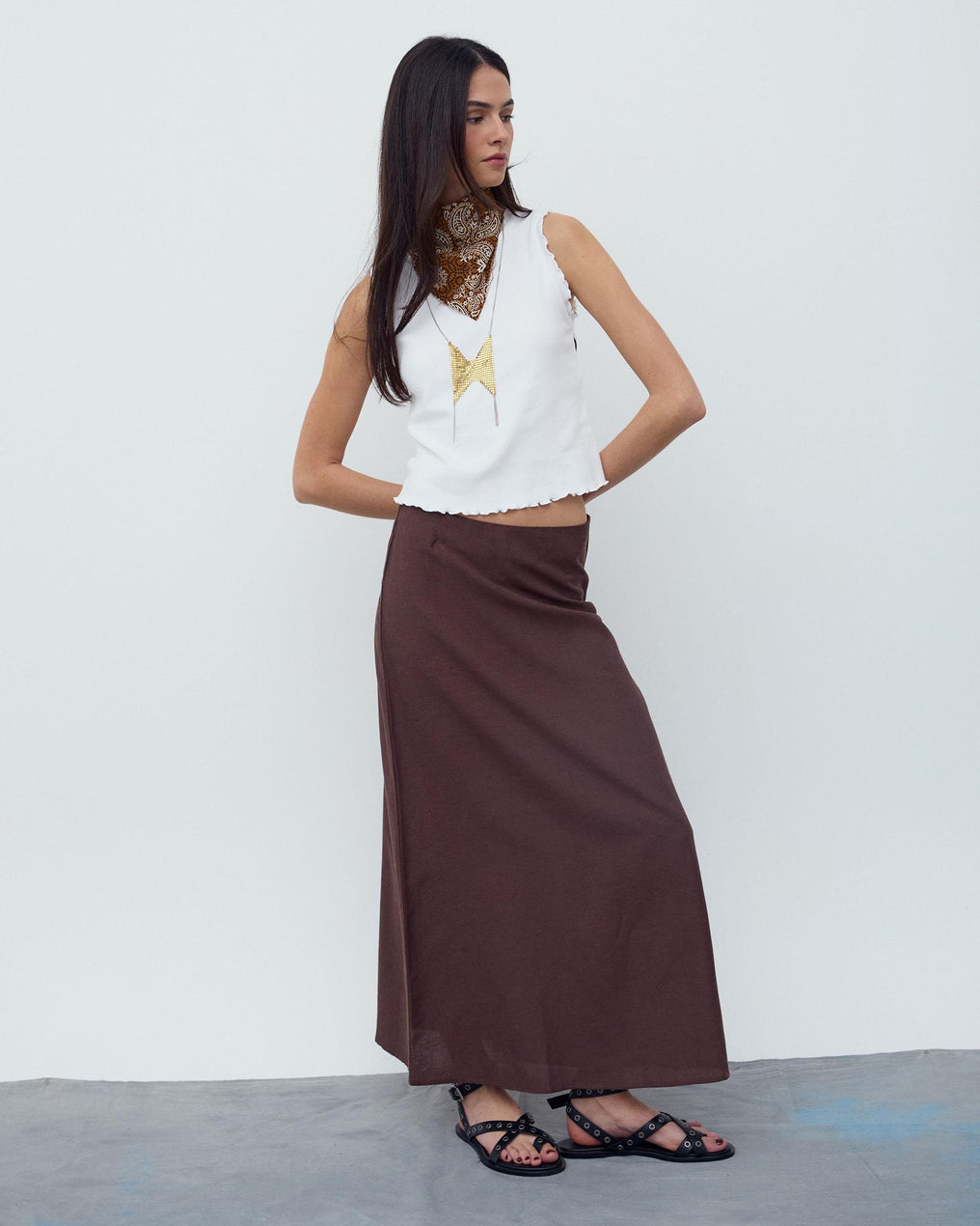 Falda Fluida Marrón