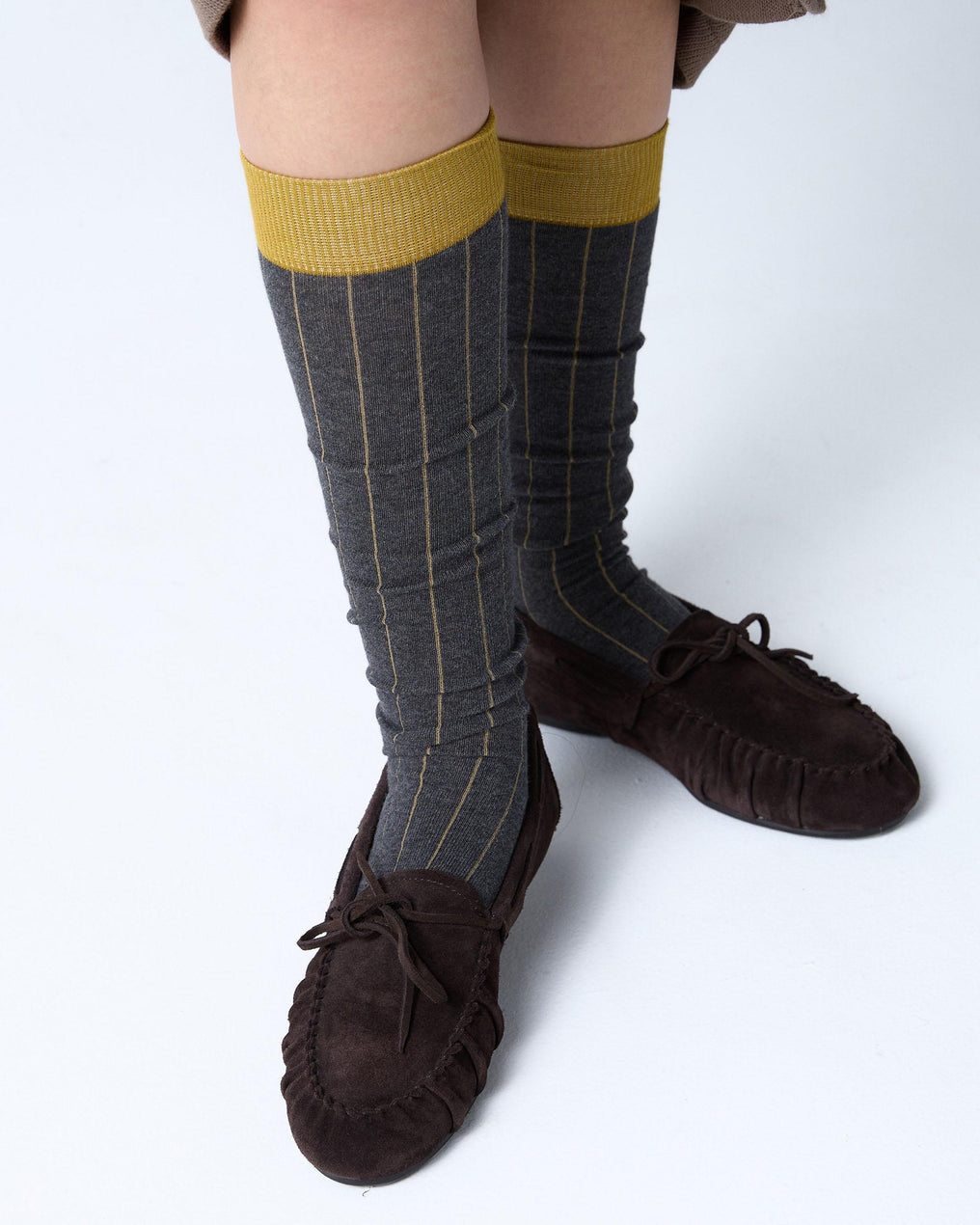 Two-tone Anthracite High-Top Socks