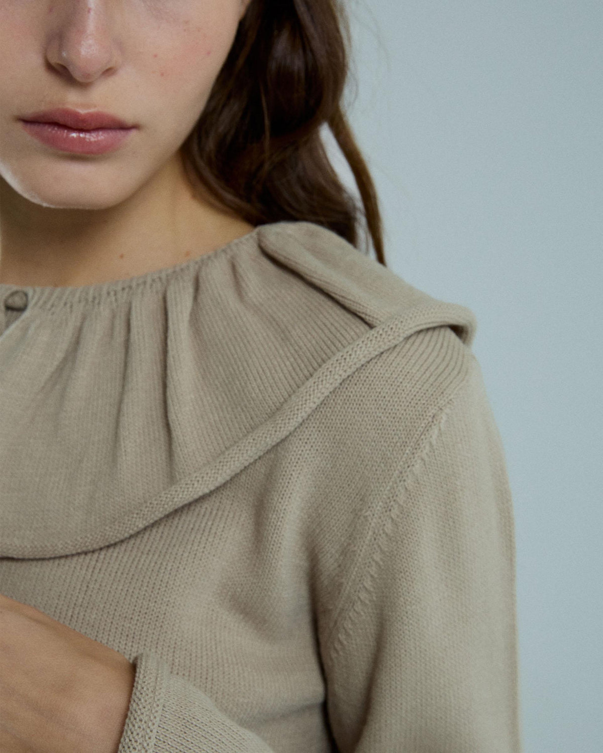 Jersey Volantes Beige