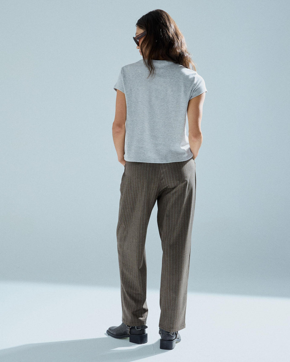 Pantalón Pinza Bolsillos Marrón