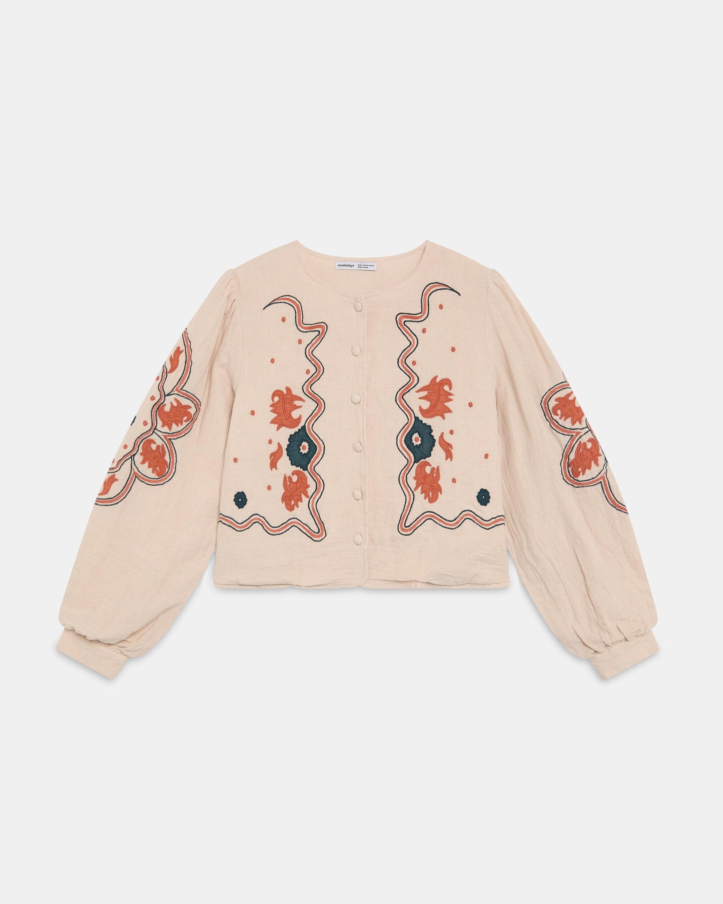 Sobrecamisa Bordados Etnicos Rosa Palo