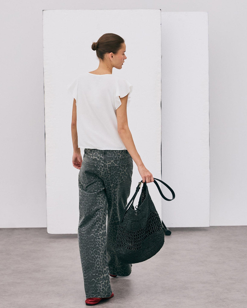 Blusa Manga Corta Frunce Blanca
