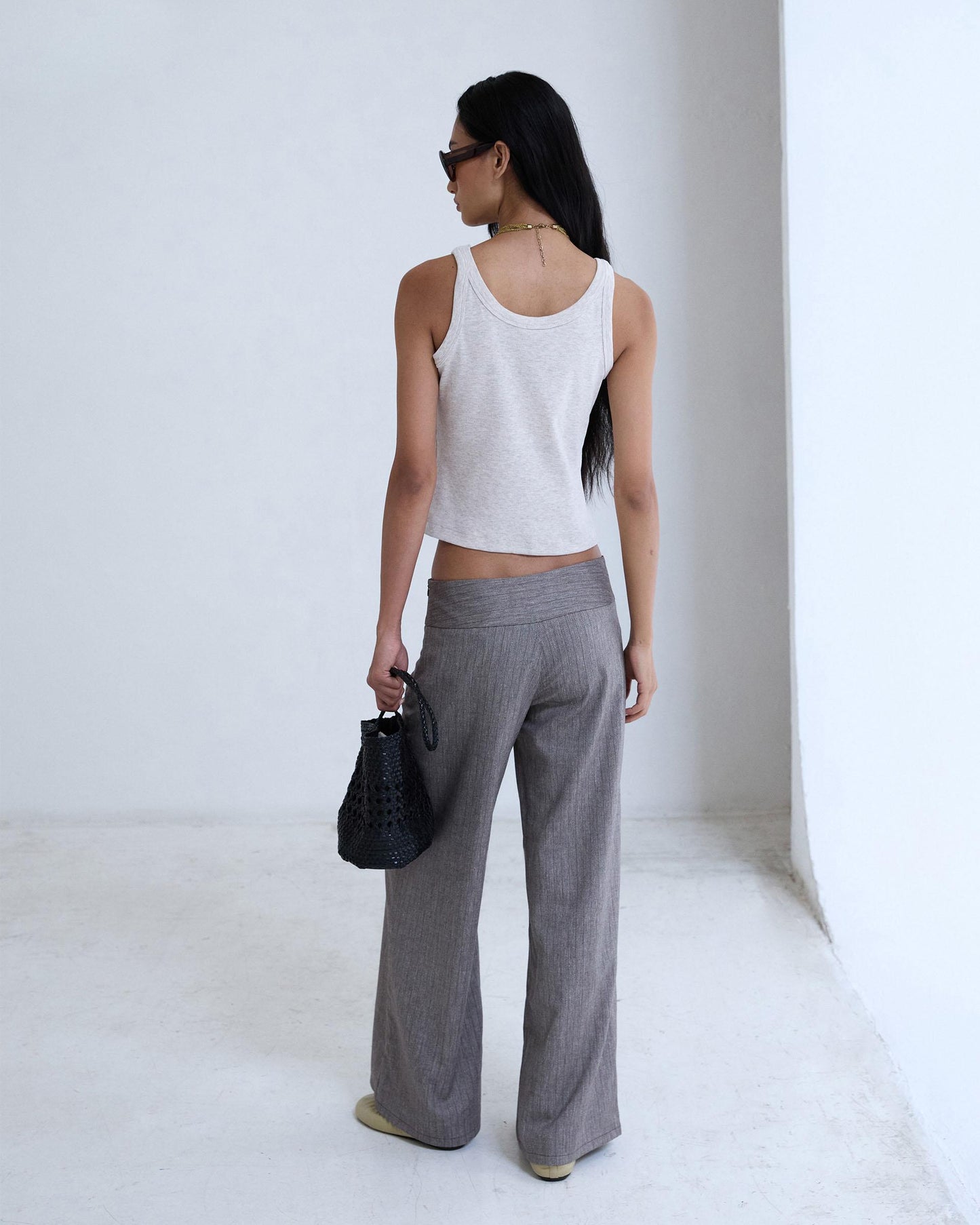 Pantalón Cinturilla Fajin Rayas Taupe
