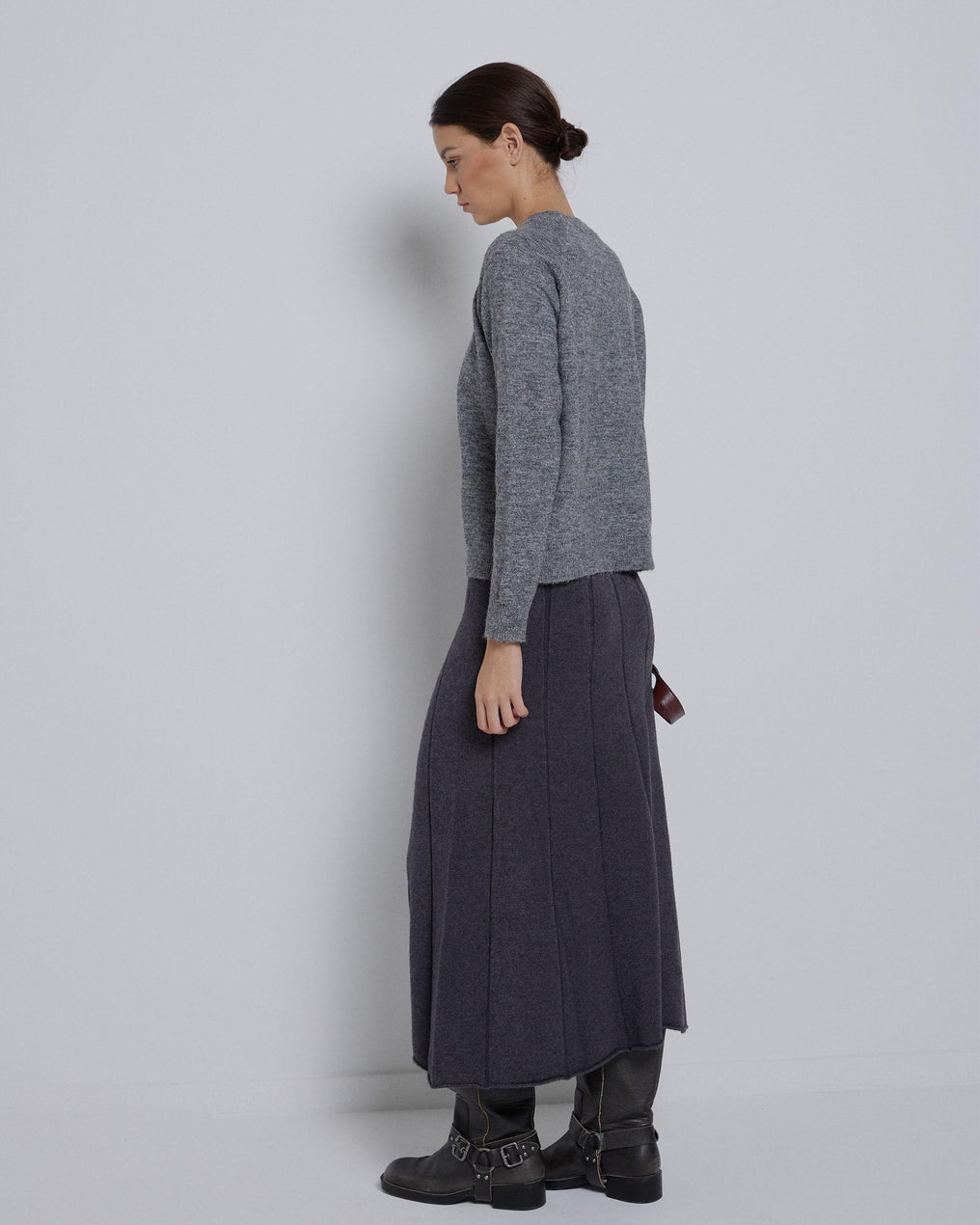 Falda Punto Tablas Antracita