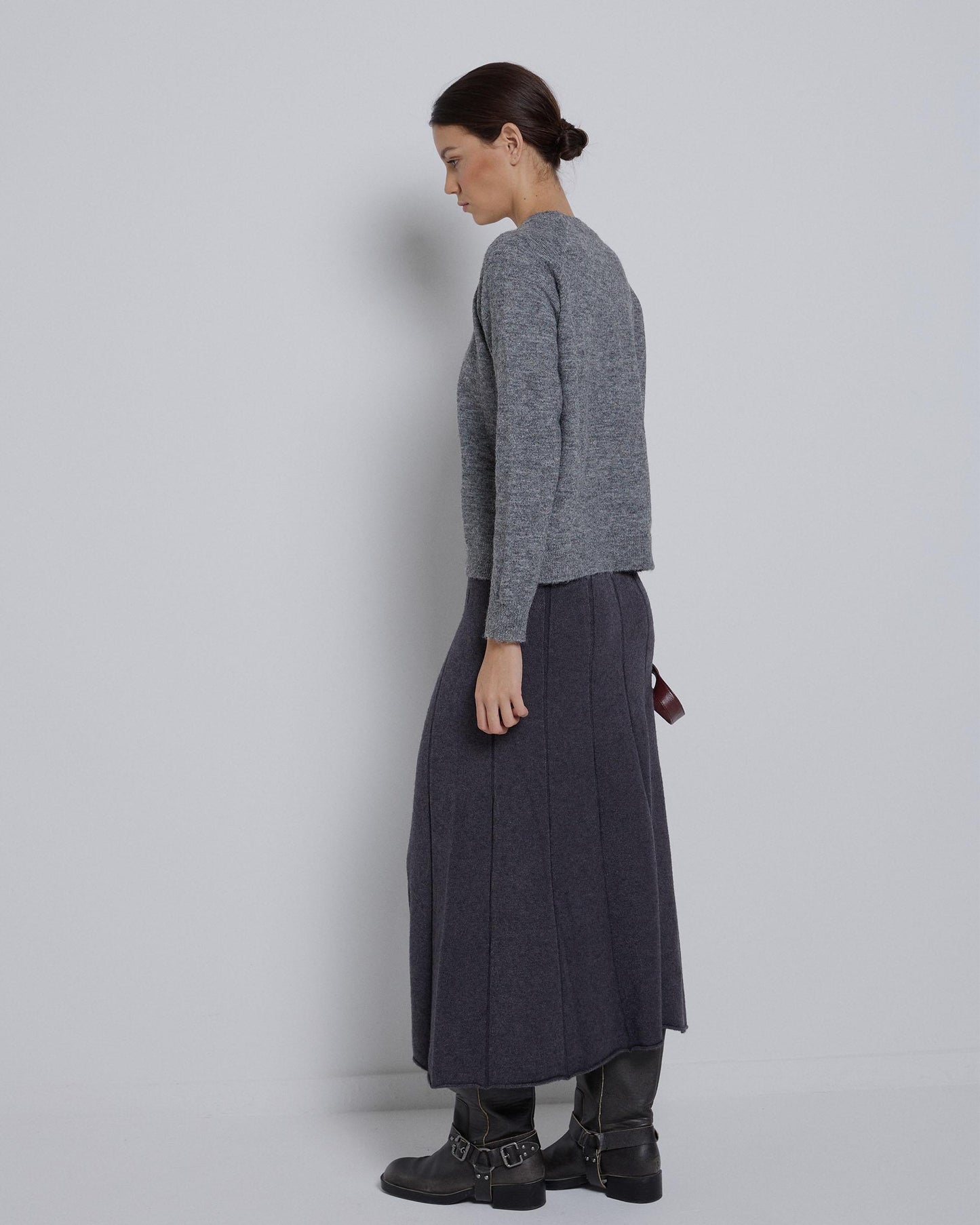 Falda Punto Tablas Antracita