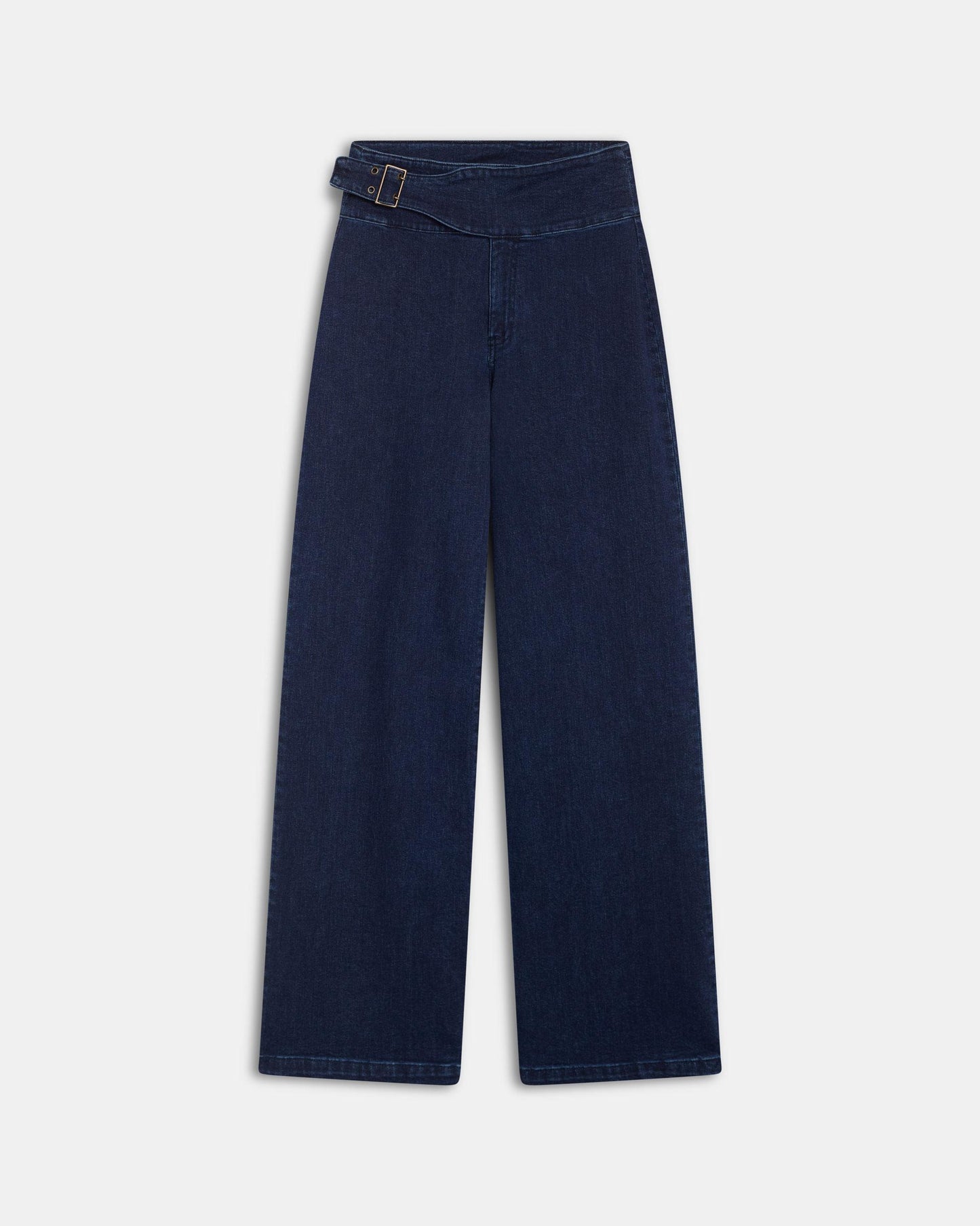 Jeans Ceinture Boucle Latéral Bleu Foncé