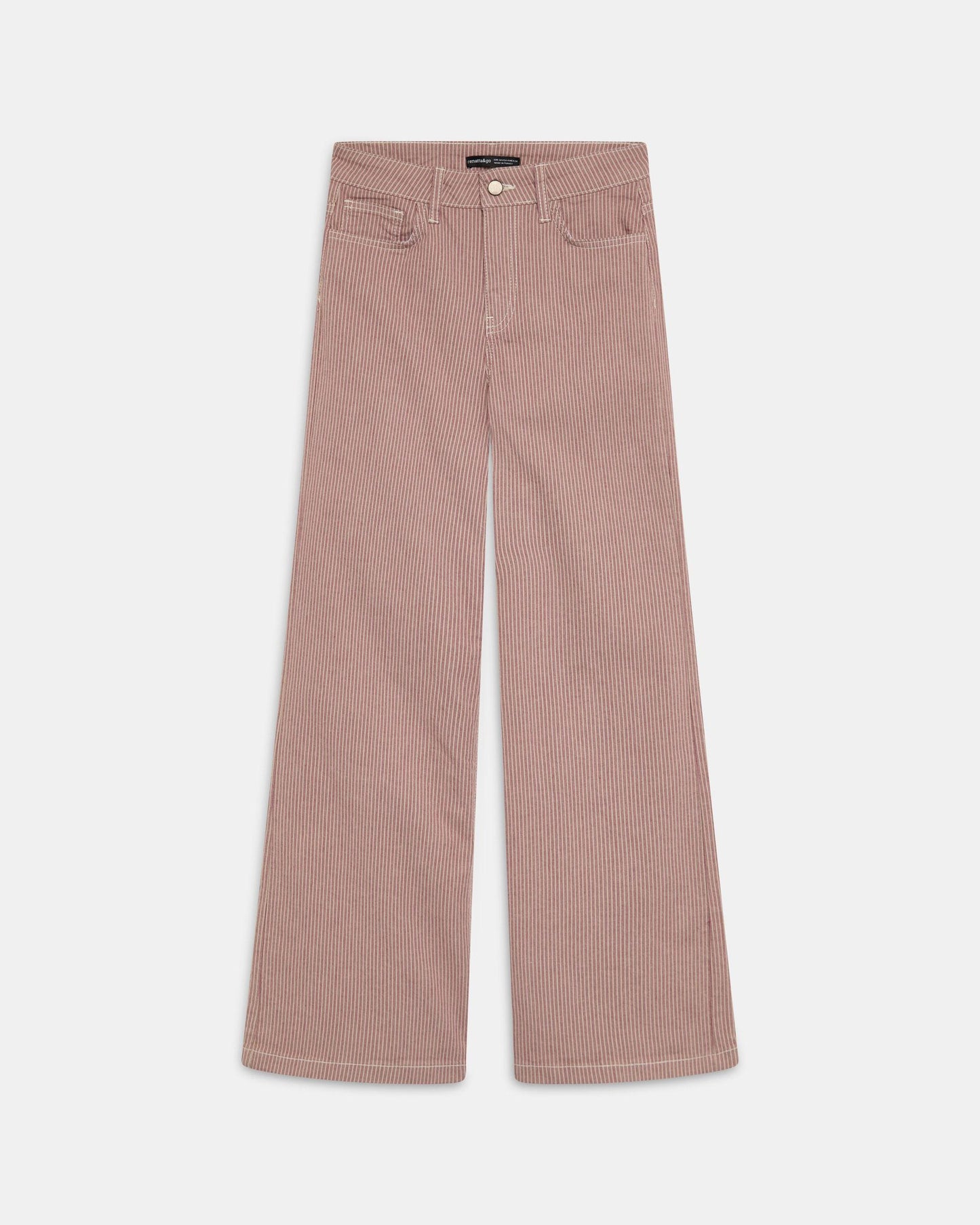 Jeans às Riscas Cor de Rosa