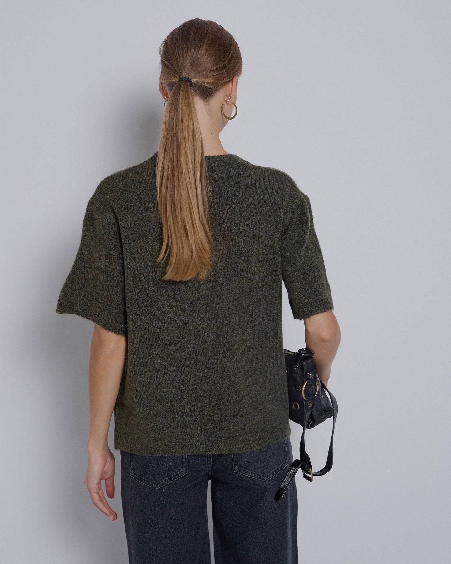 Jersey Punto Manga Corta Verde Oscuro