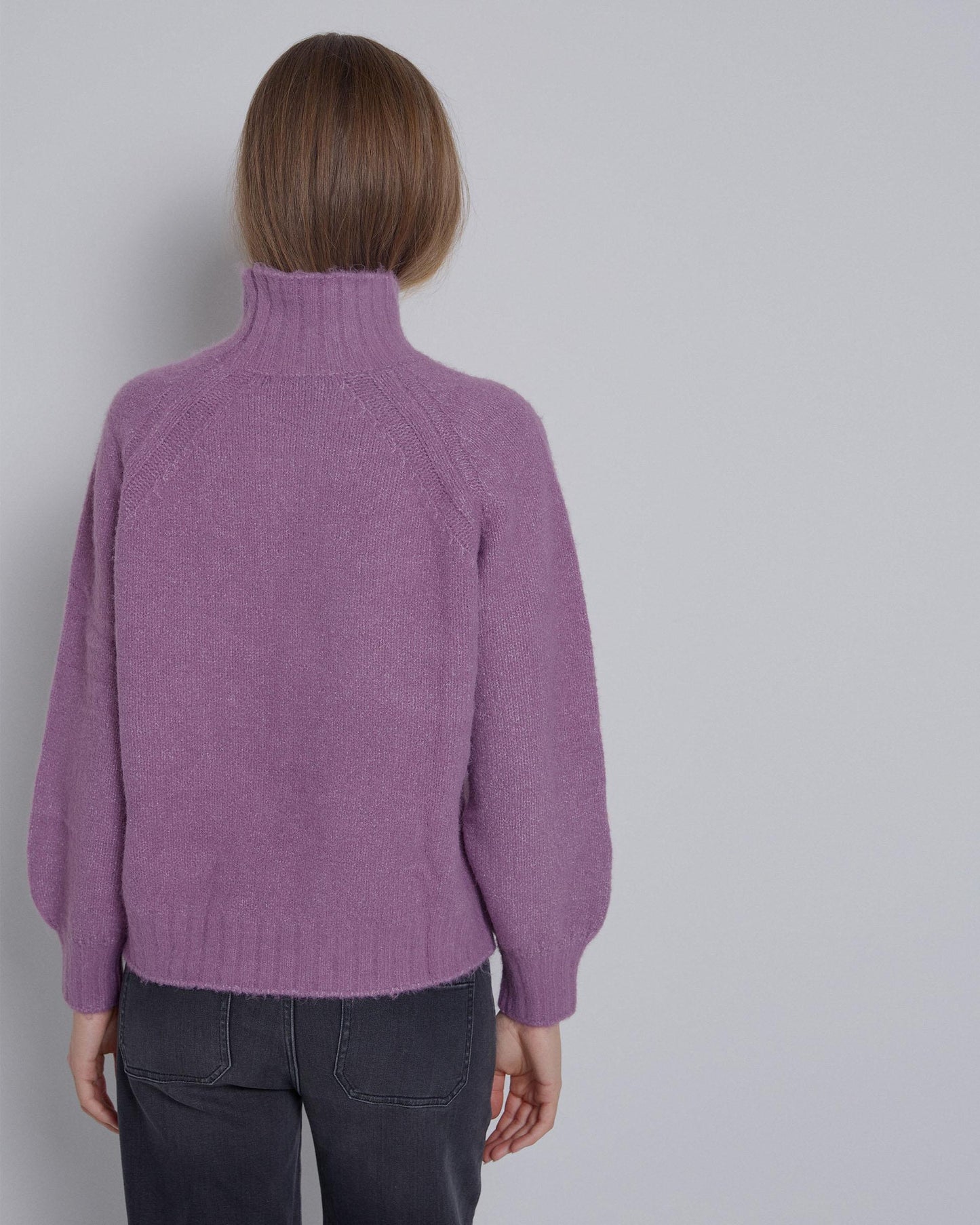 Jersey Punto Cuello Alto Lila