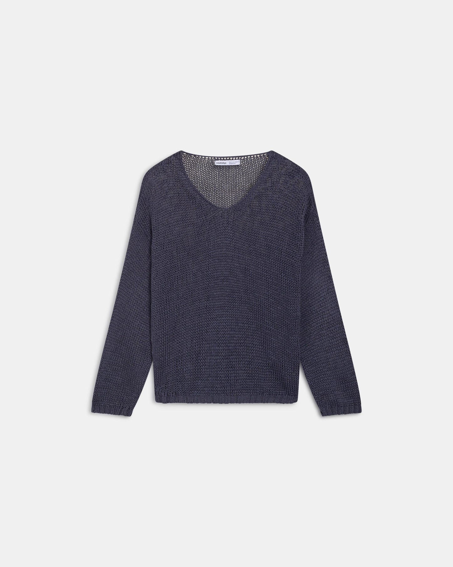 Jersey Calado Cuello Pico Azul
