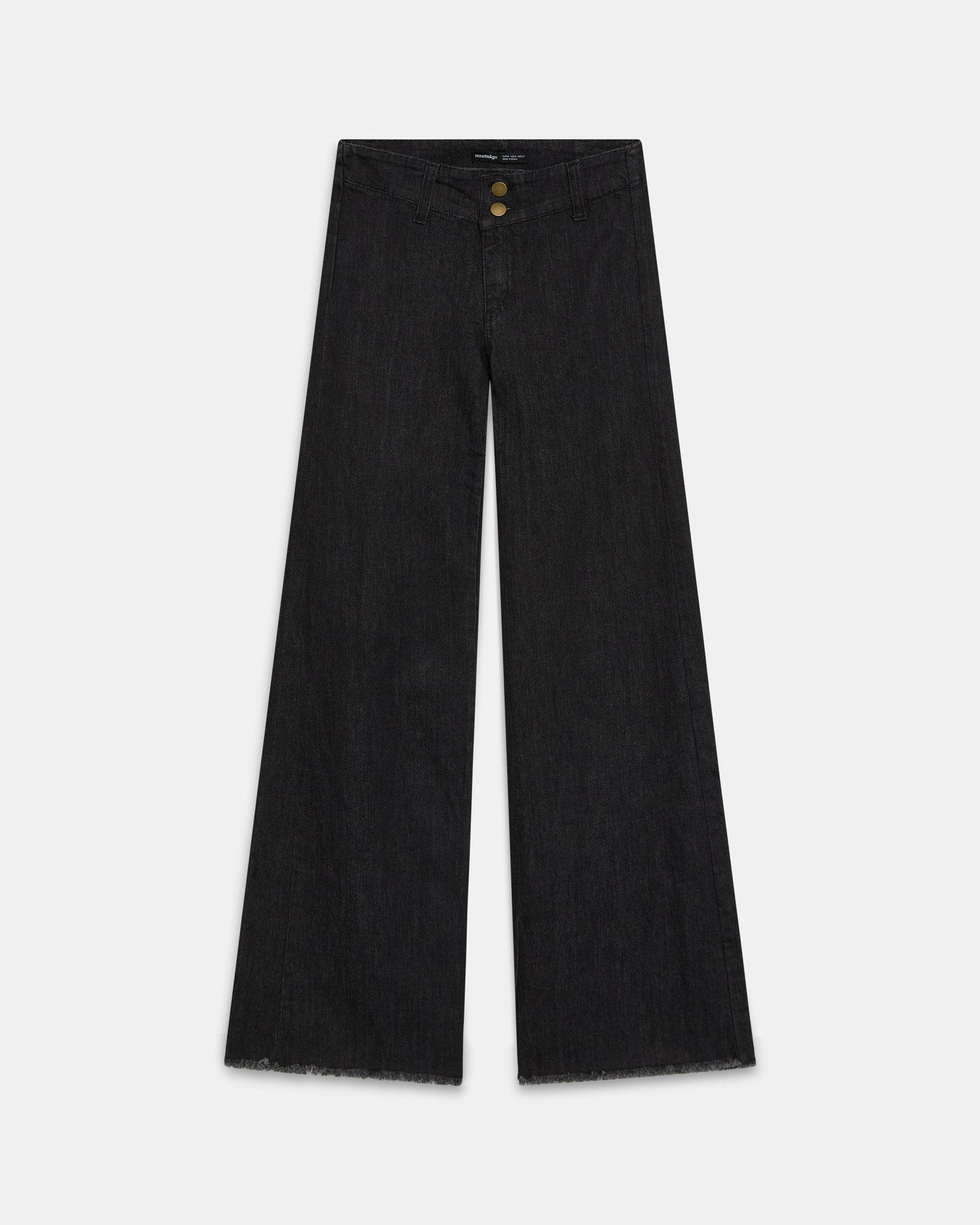 Black Double Button Waist Jeans