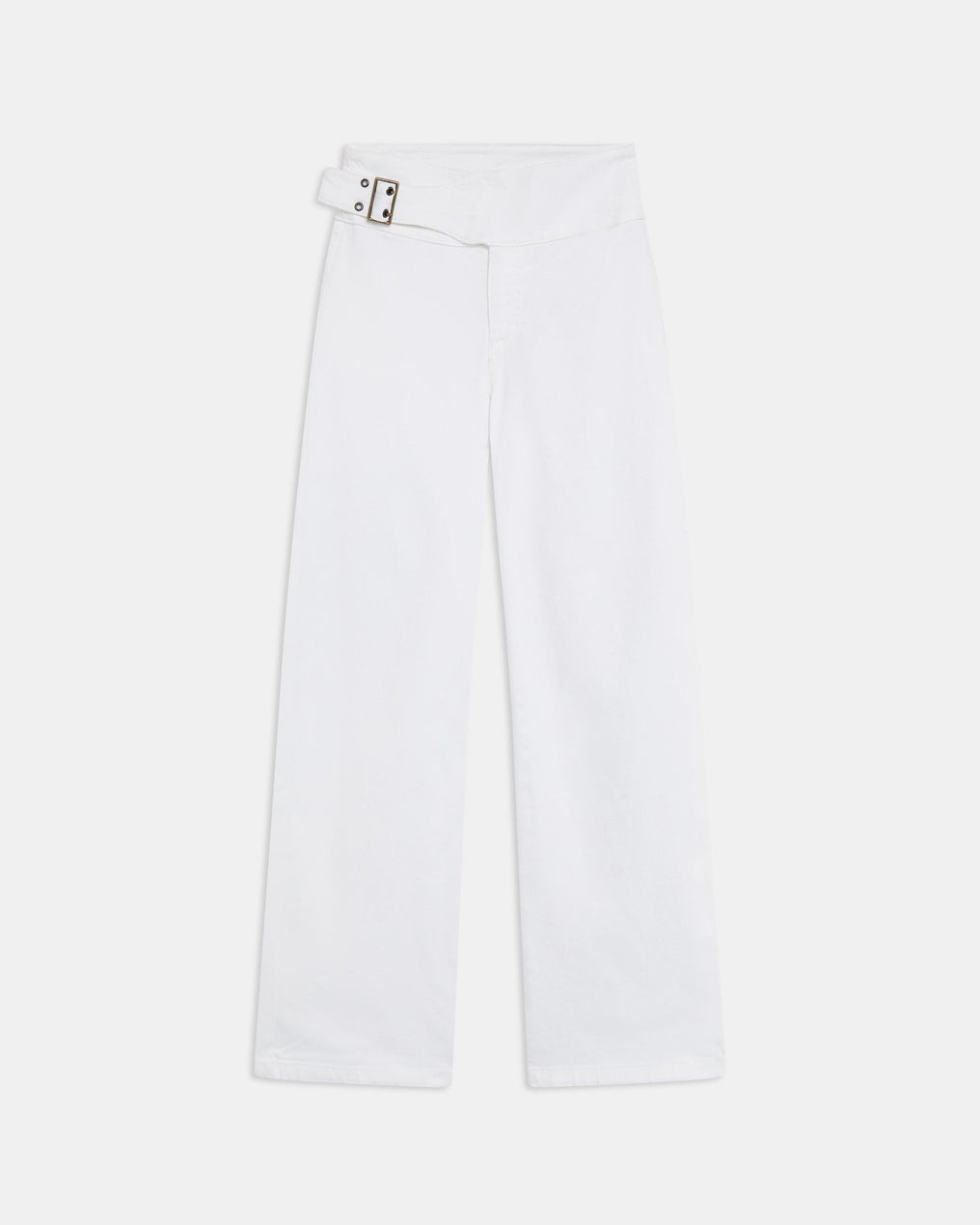 Jeans Cinturón Hebilla Lateral Blanco