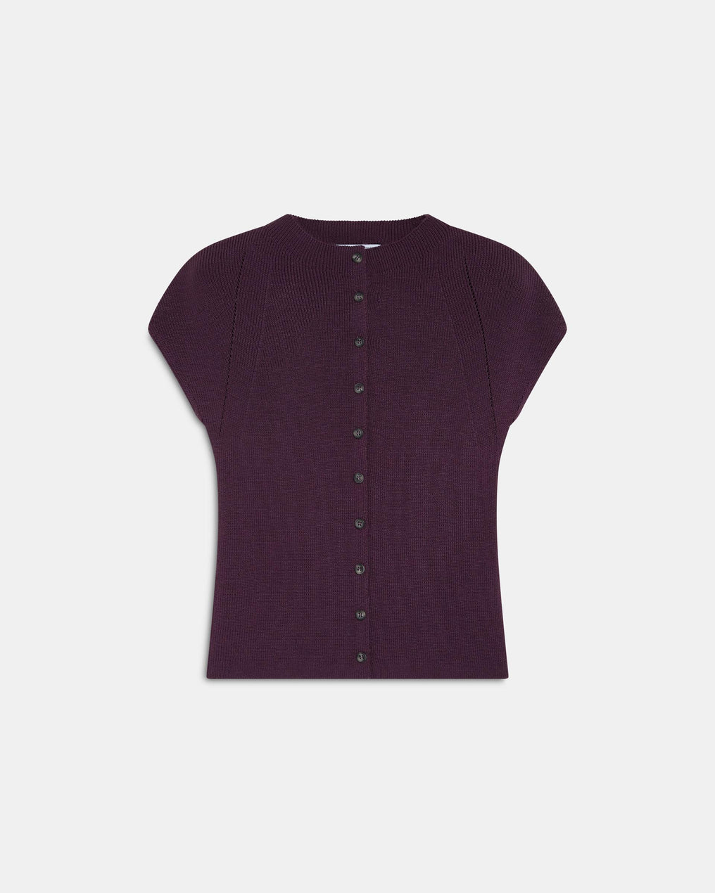 Top Botões Gola Alta Roxo