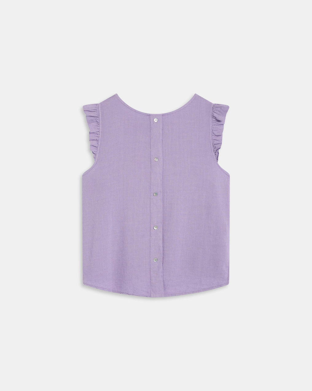 Purple Linen Button-Back Top