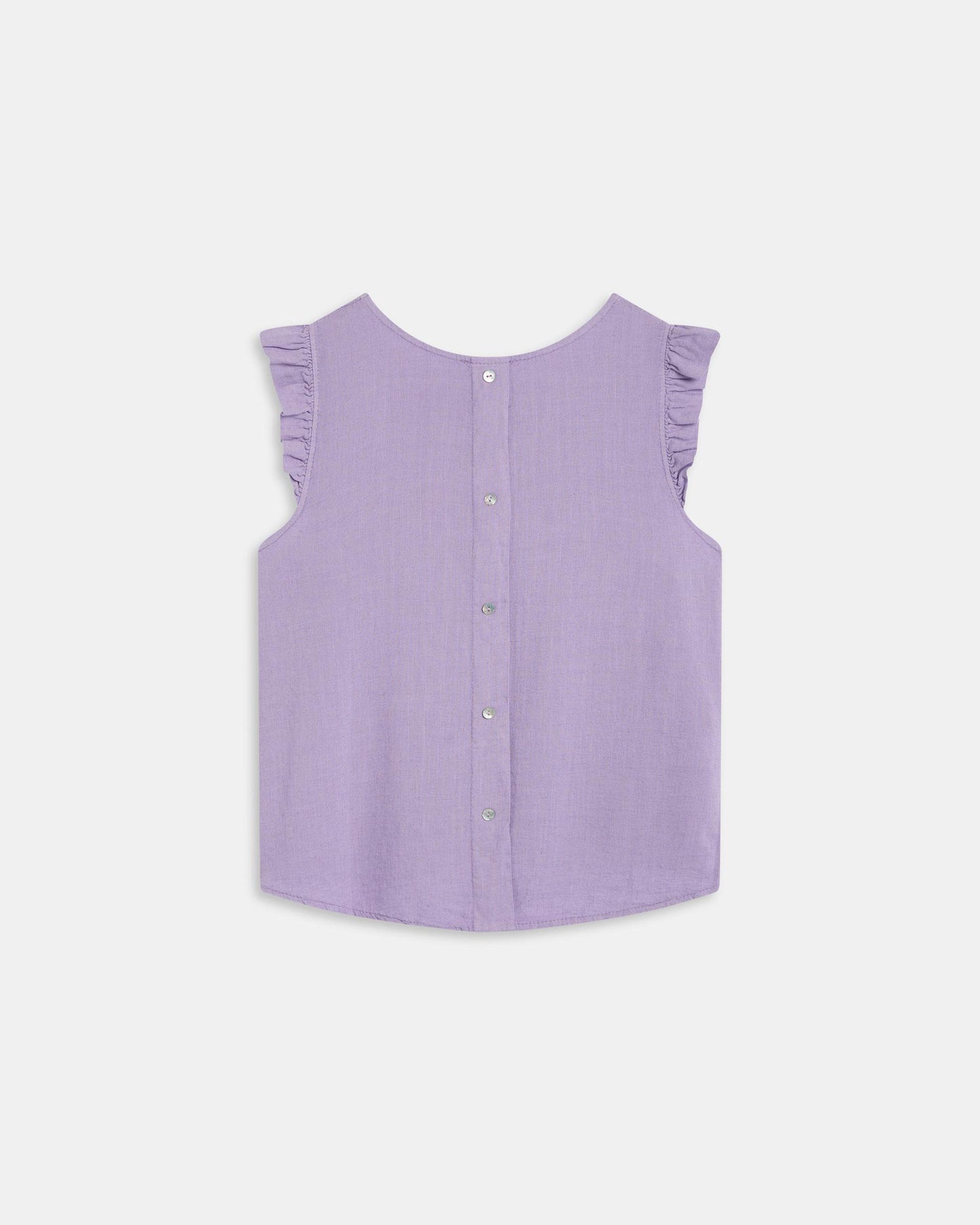 Purple Linen Button-Back Top