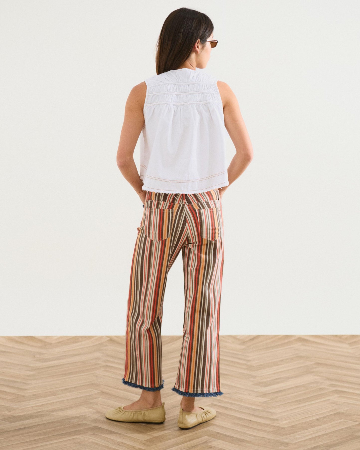 Top Gomas Denim Blanco
