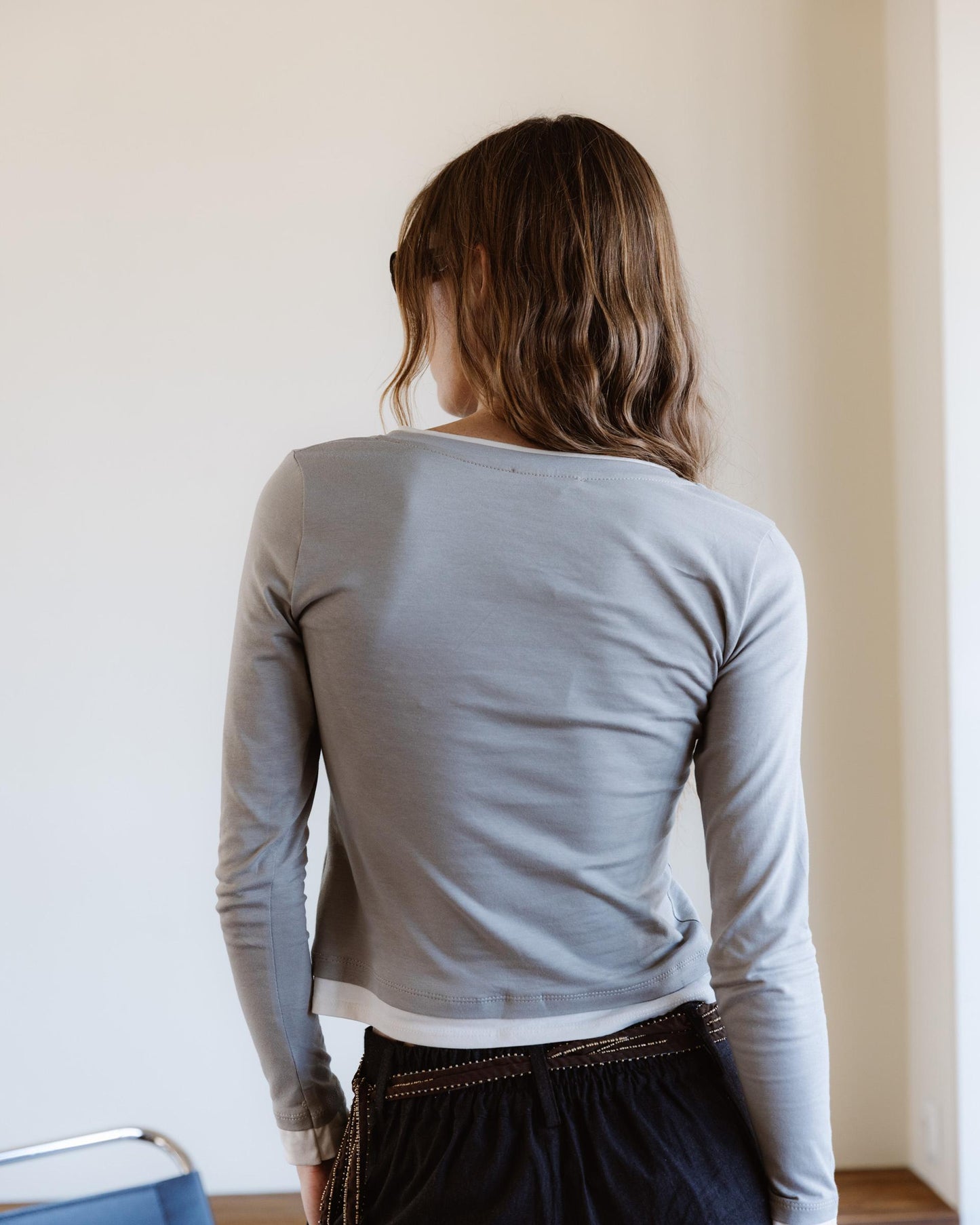 Camiseta Efecto Doble Taupe