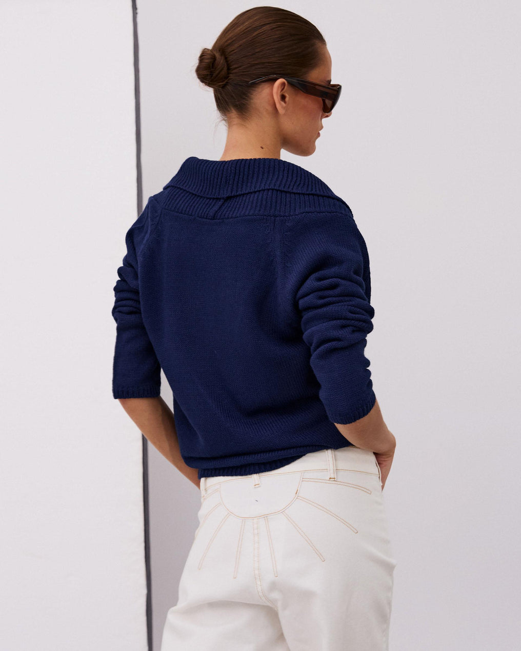 Pull Croisé Bleu Marine