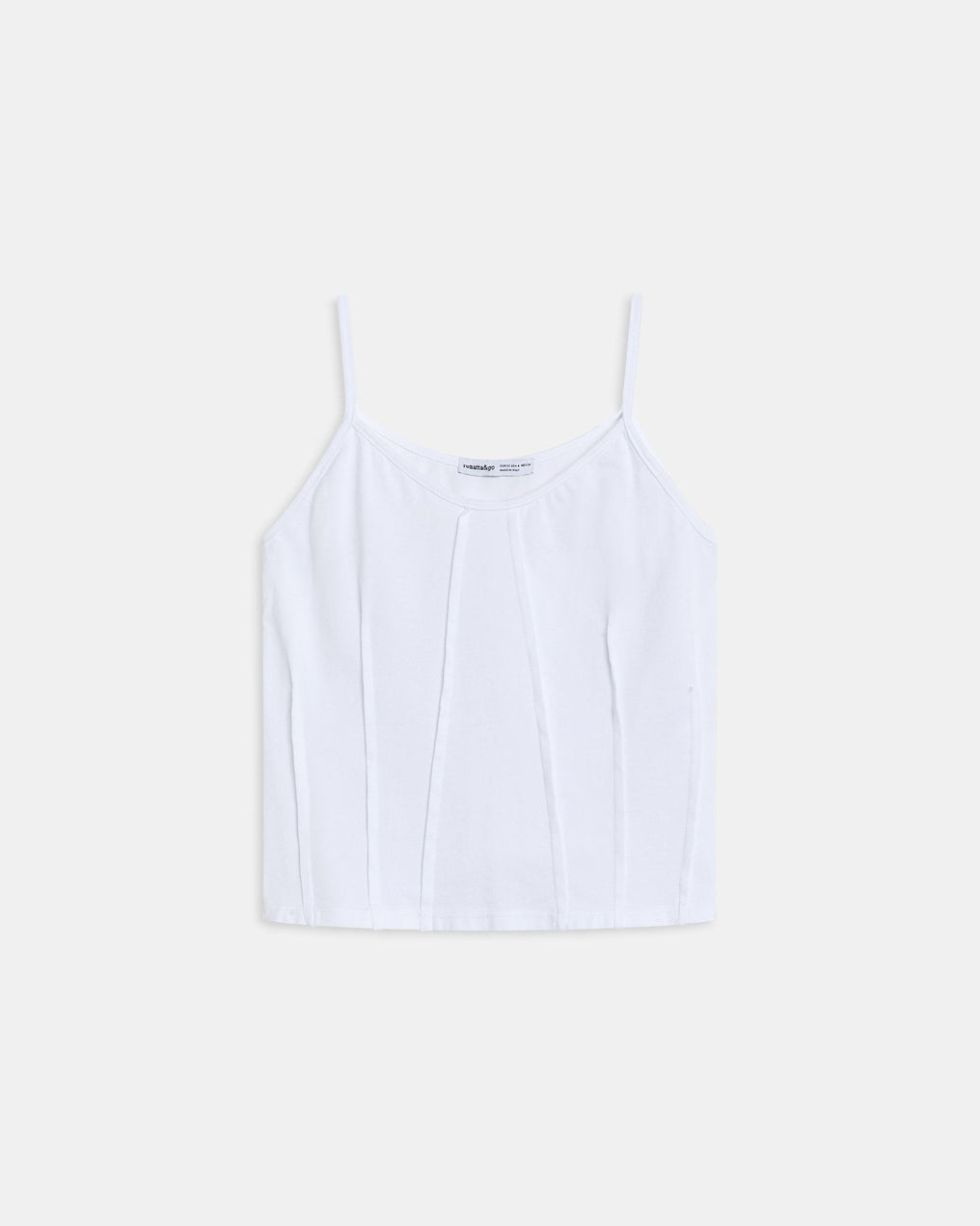 White Ribbed Strap T-Shirt