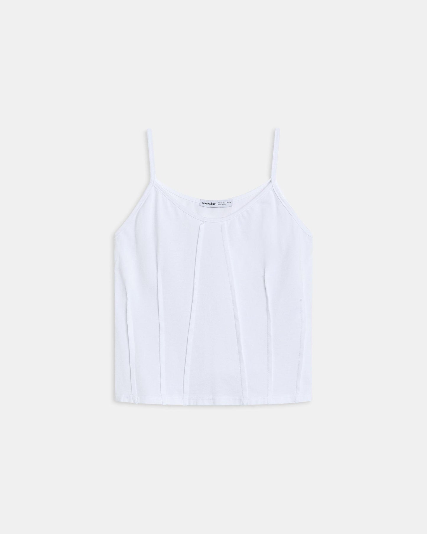 White Ribbed Strap T-Shirt