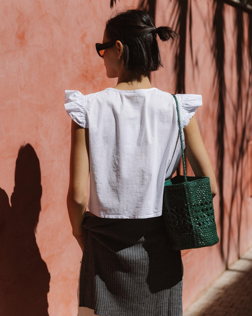 Top Escote Pico Volantes Blanco