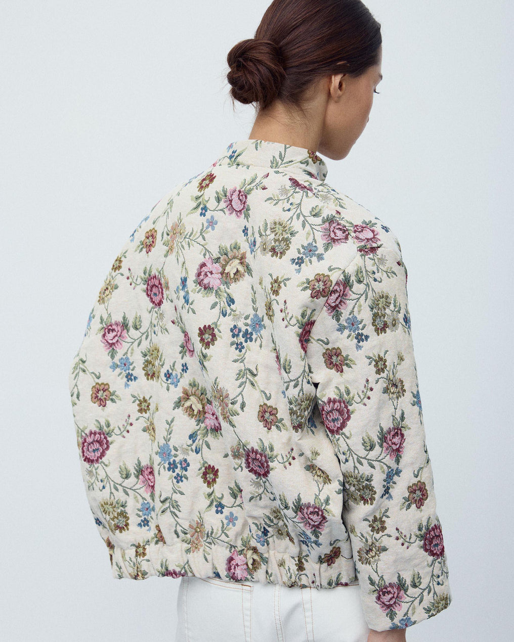 Multicolor Floral Print Bomber Jacket