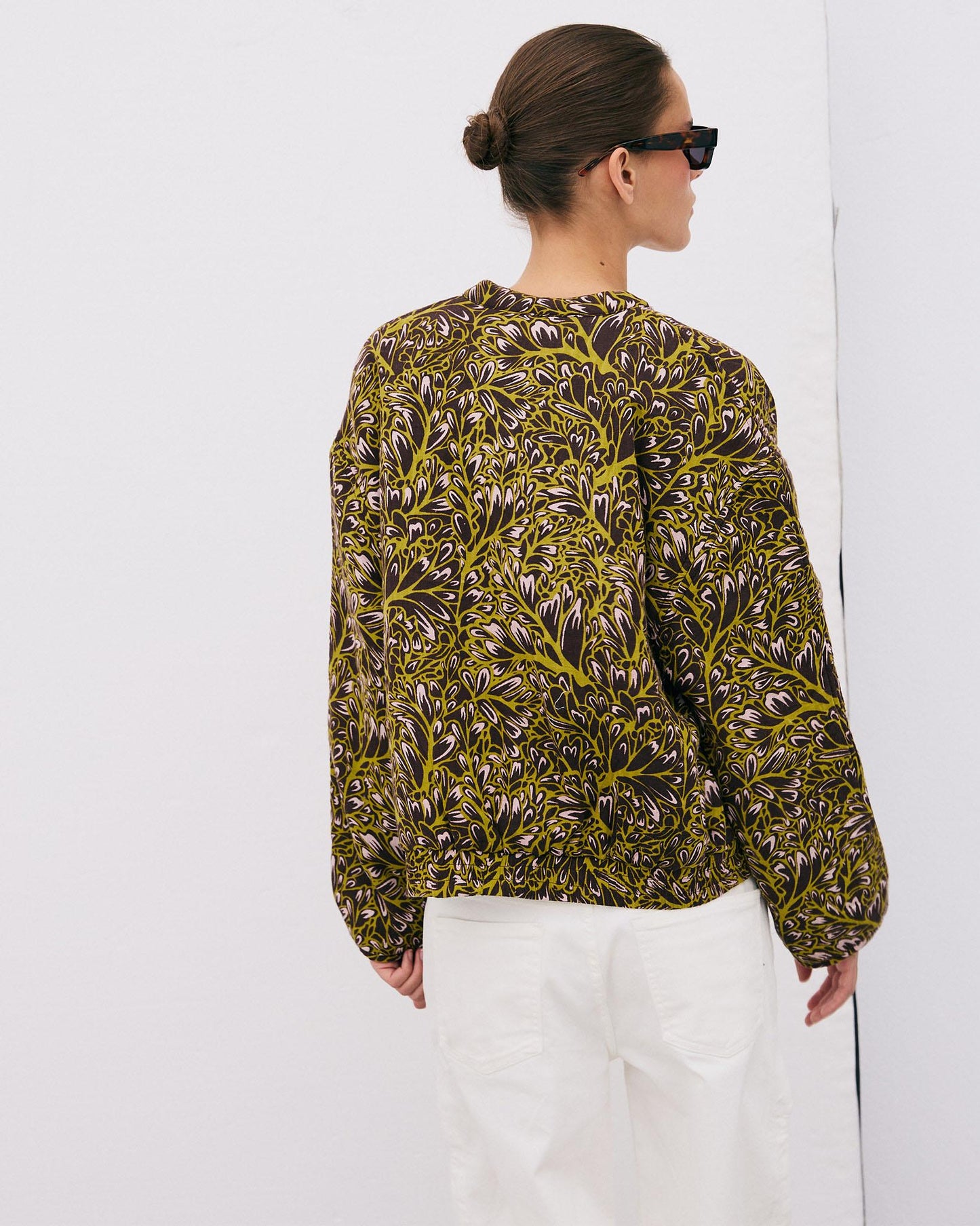 Chaqueta Bomber Estampado Marrón