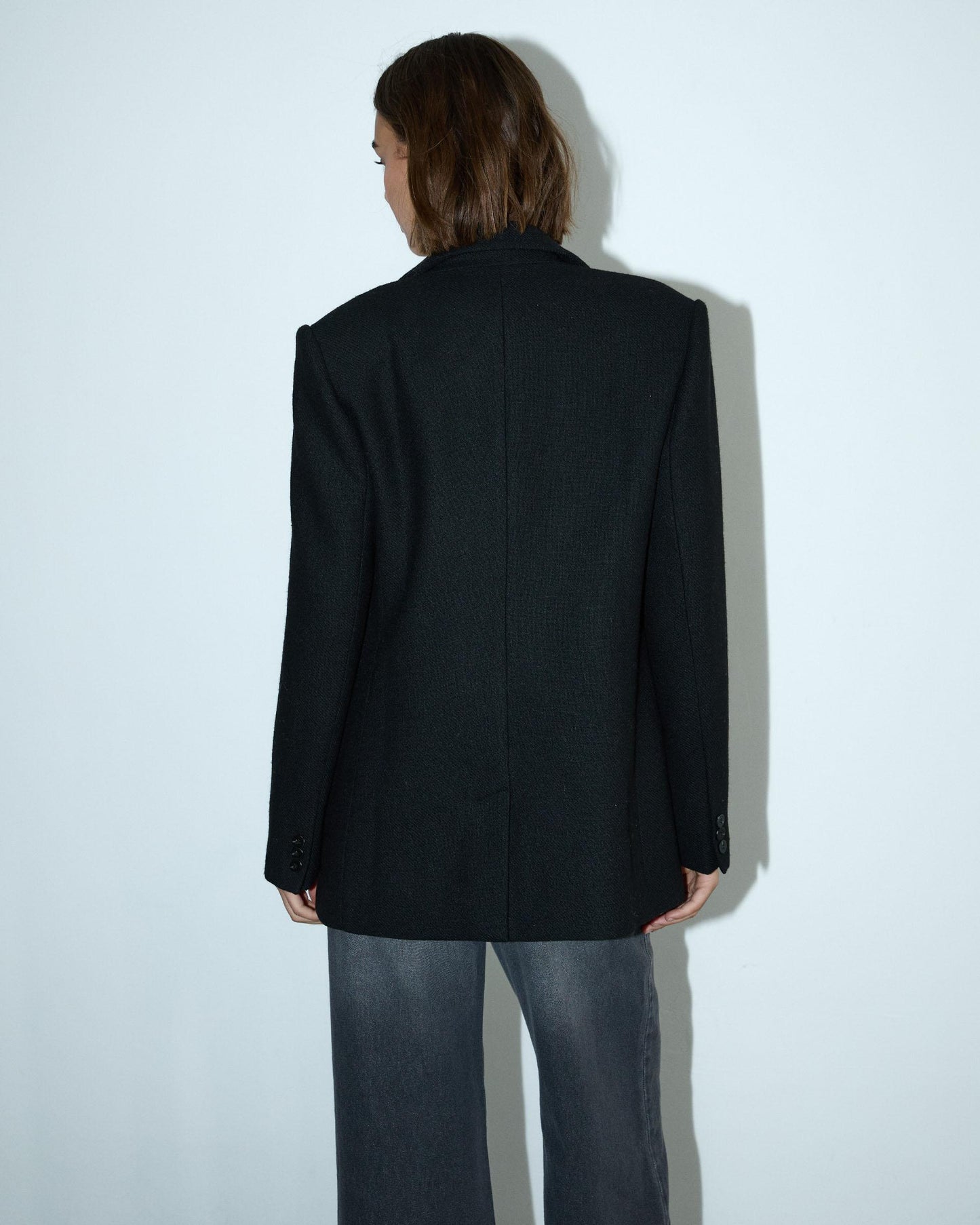 Blazer preto com lapela