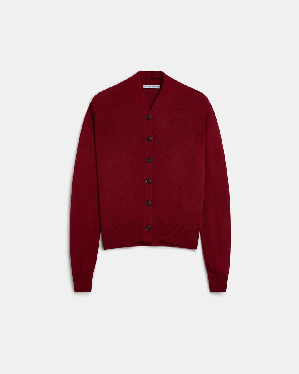 Chaqueta Punto Cuello Subido Pico Granate