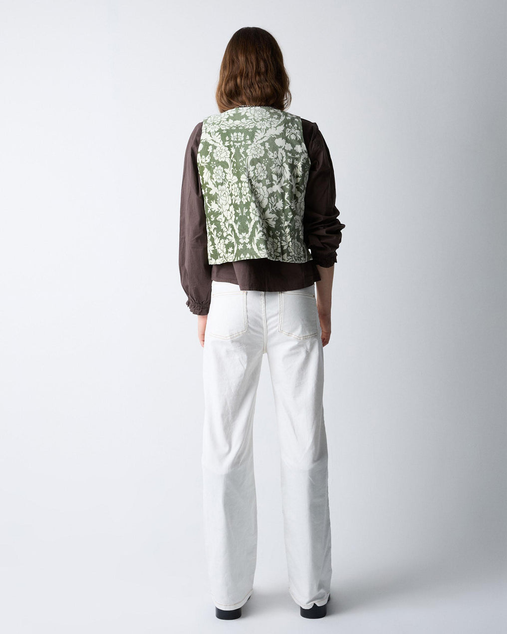 Jeans Seams Pockets Plastón White