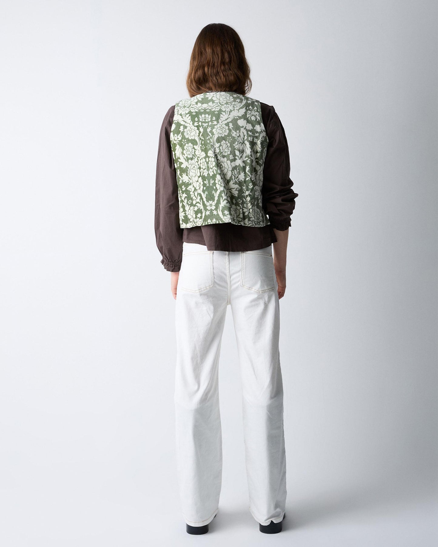 Jeans Seams Pockets Plastón White