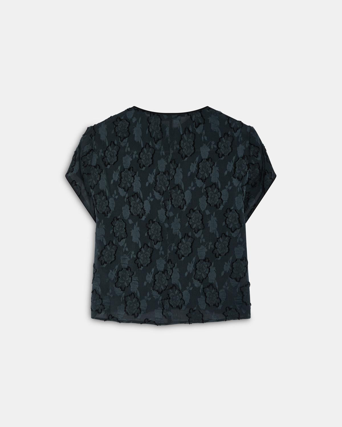 Top Manga Corta Estampado Lazadas Azul